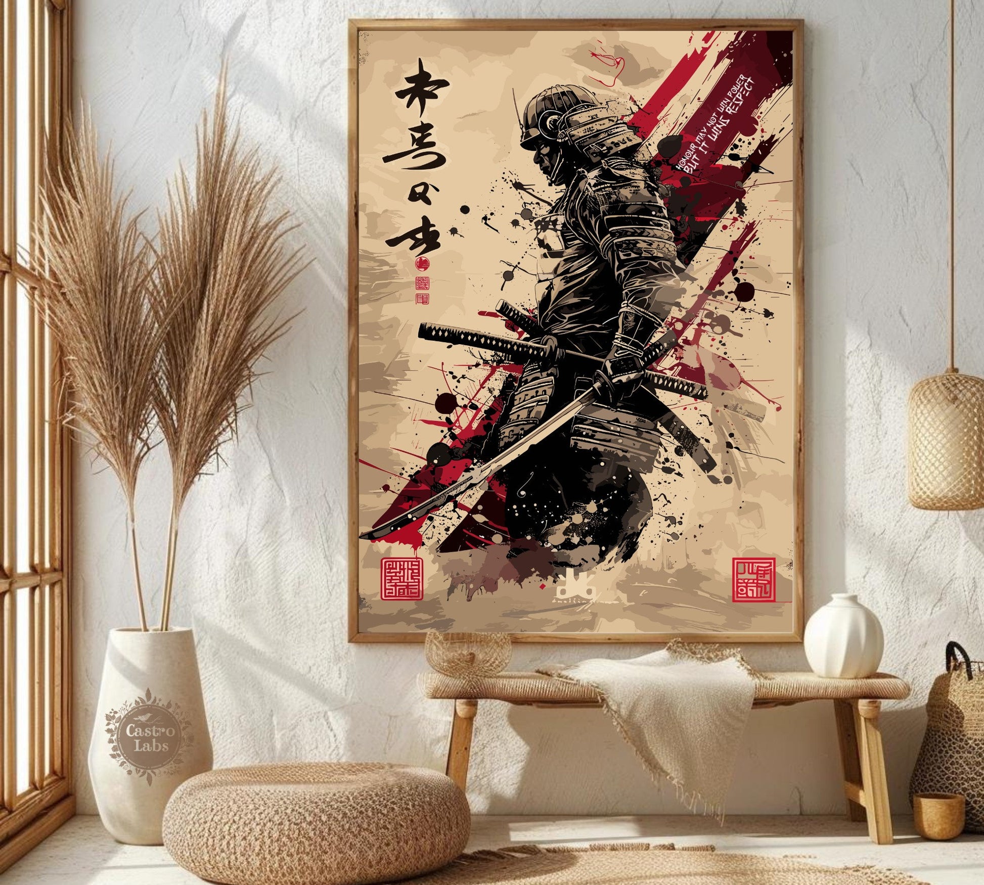 Samurai Warrior Poster: Japanese Warrior Samurai Wall Art