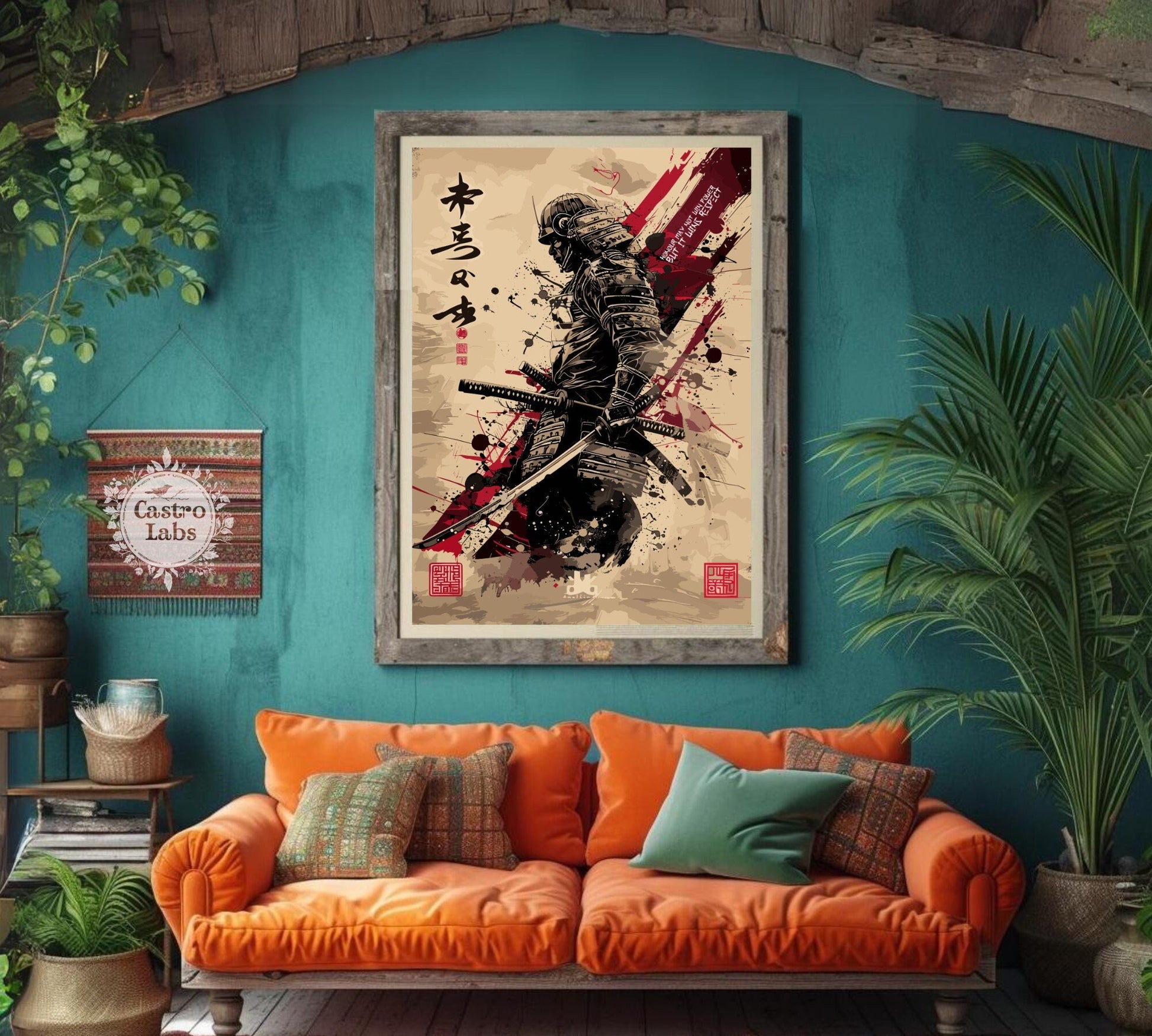 Samurai Warrior Poster: Japanese Warrior Samurai Wall Art