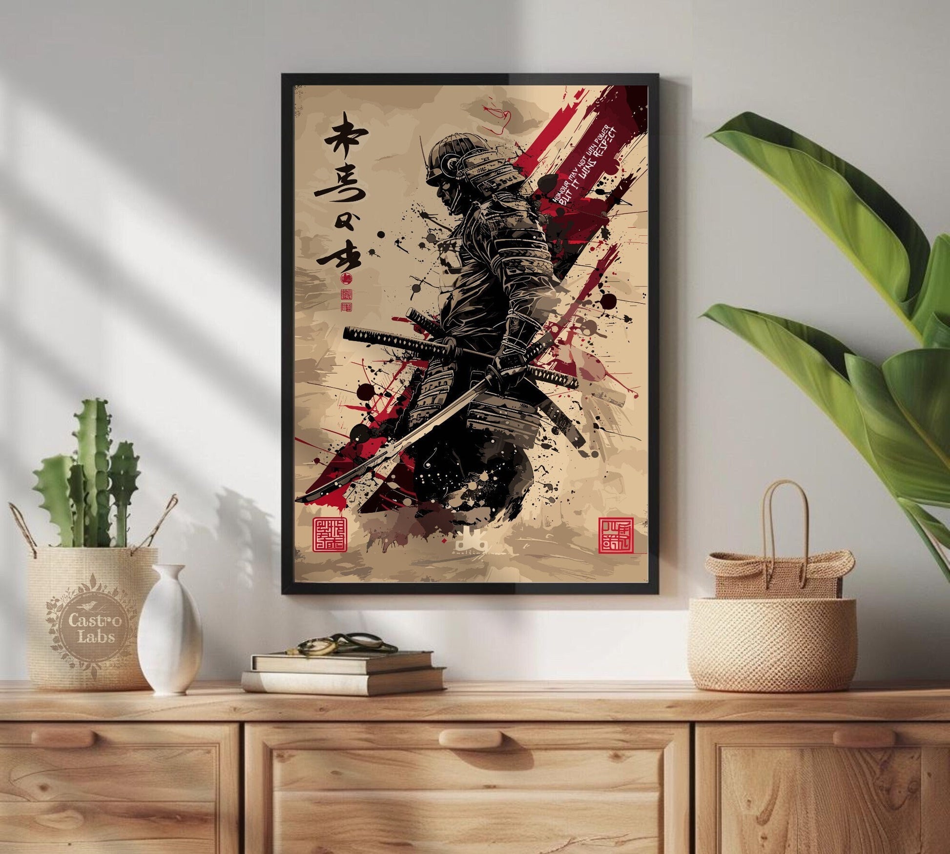 Samurai Warrior Poster: Japanese Warrior Samurai Wall Art