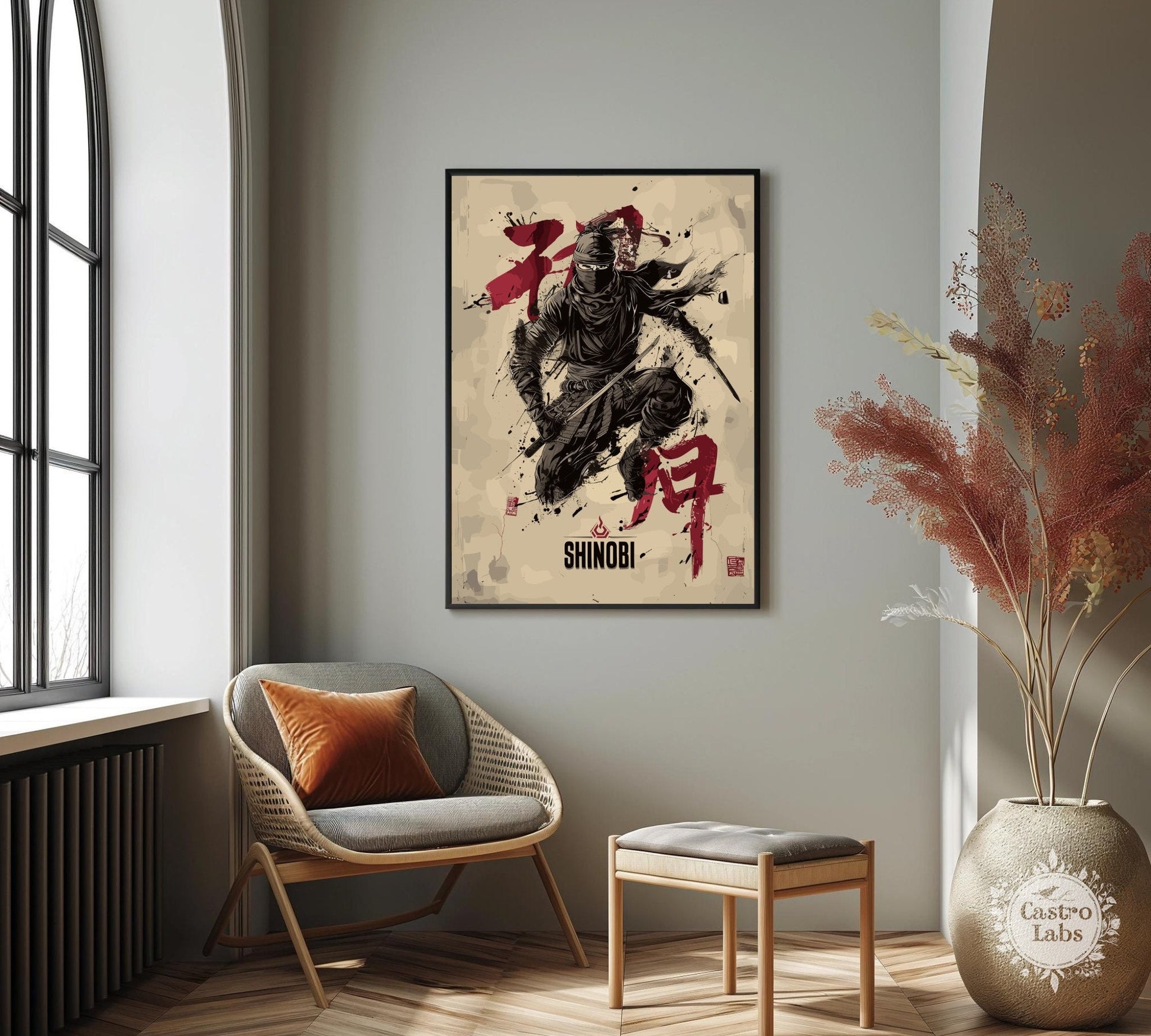 Shinobi Poster: Japanese Warrior Ninja Wall Art