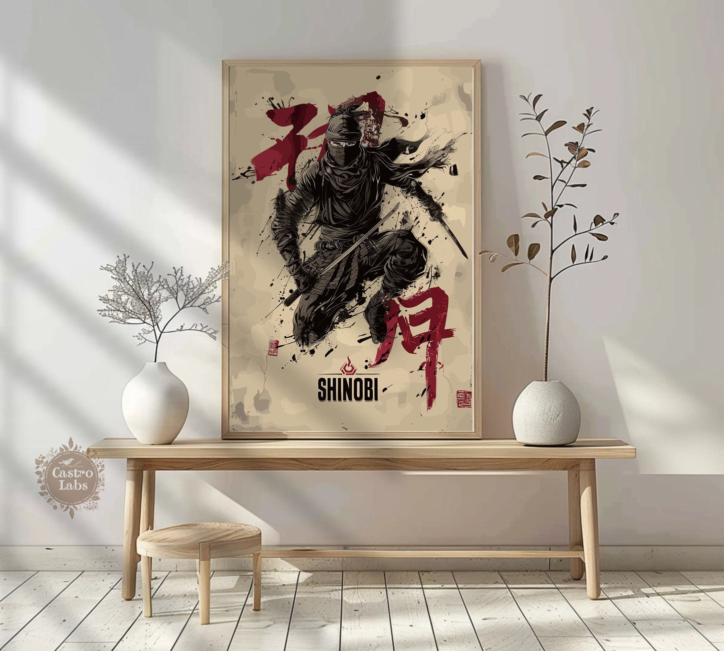 Shinobi Poster: Japanese Warrior Ninja Wall Art