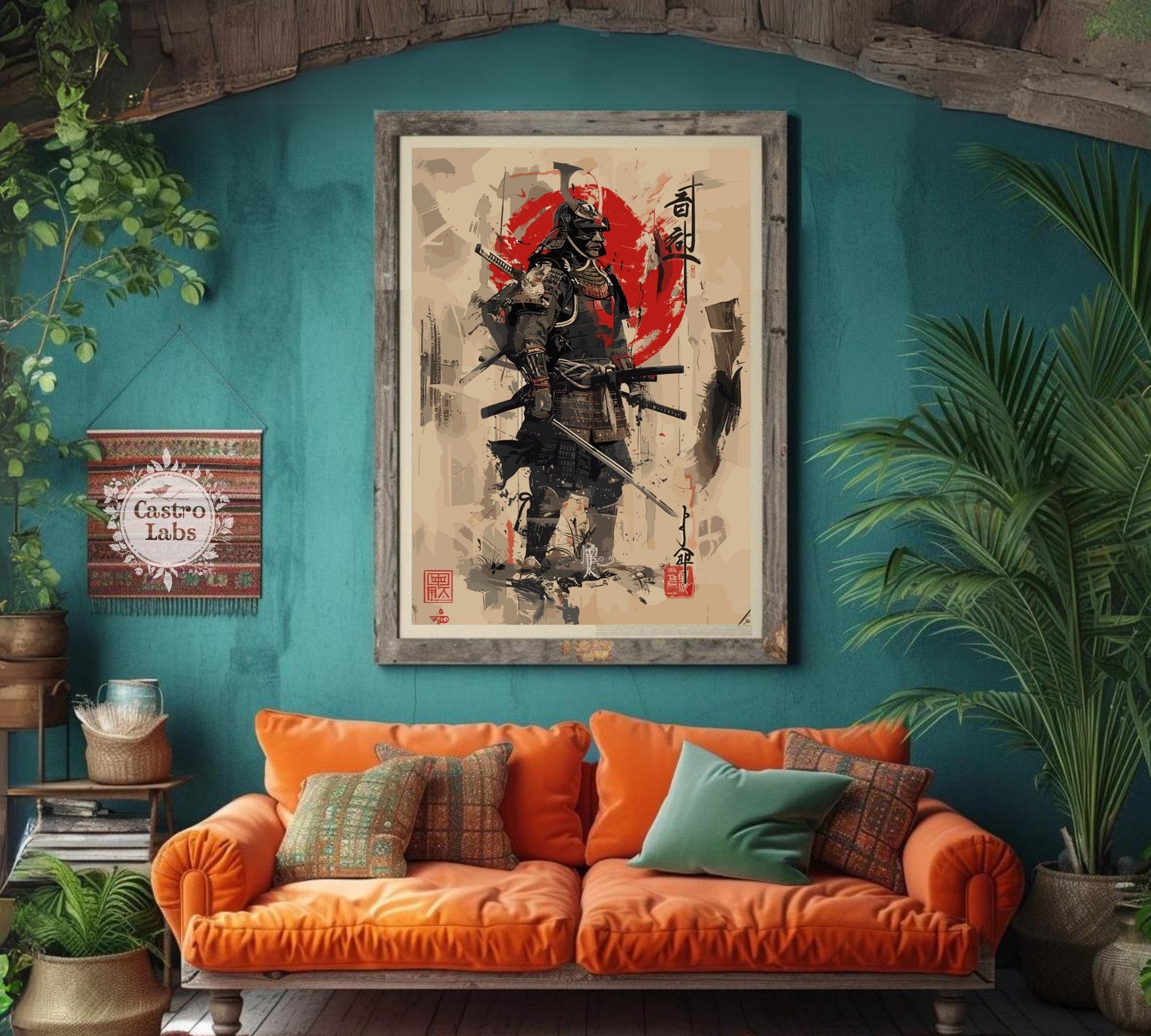 Warrior Samurai Poster: Japanese Warrior Samurai Wall Art