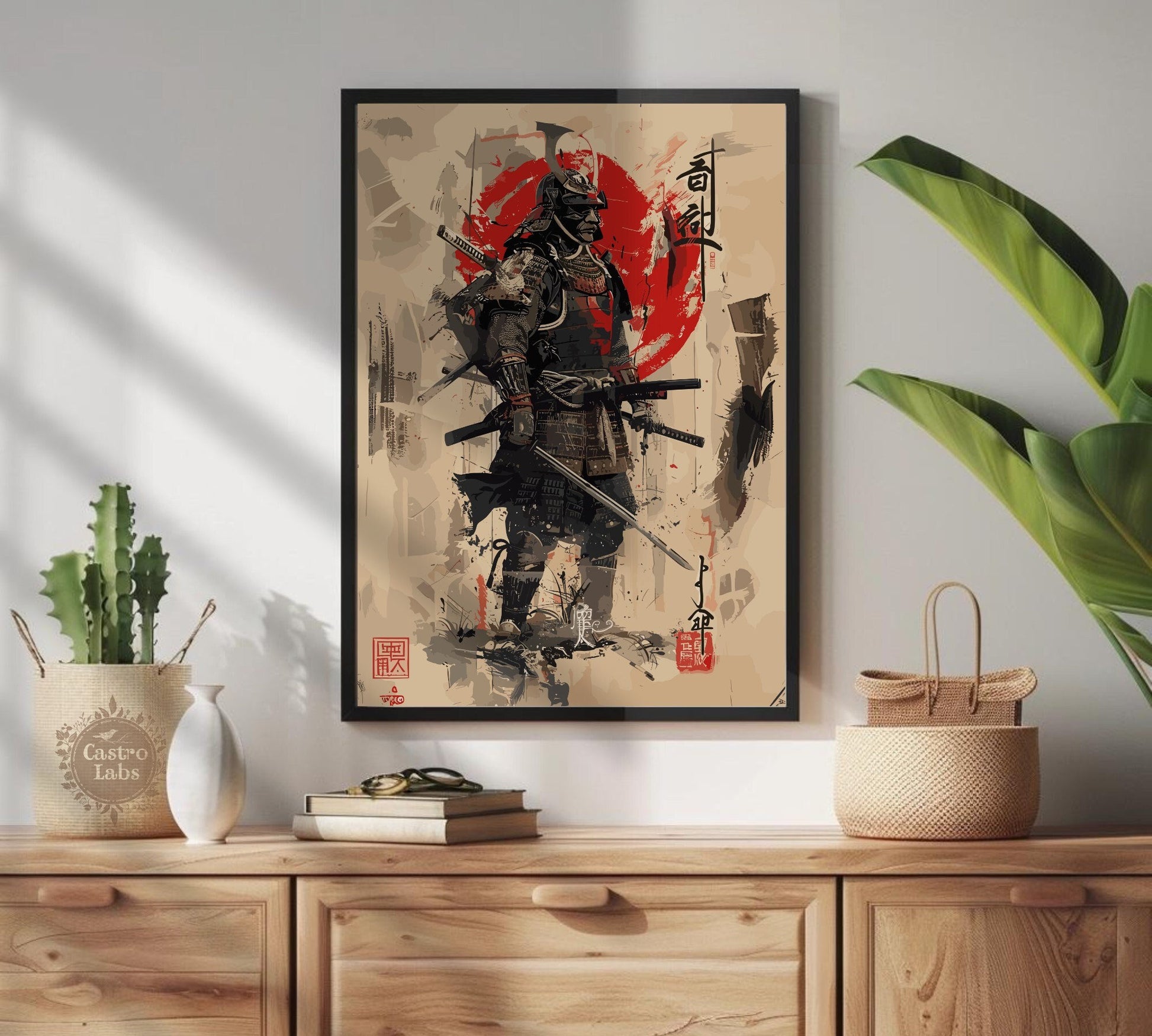 Warrior Samurai Poster: Japanese Warrior Samurai Wall Art