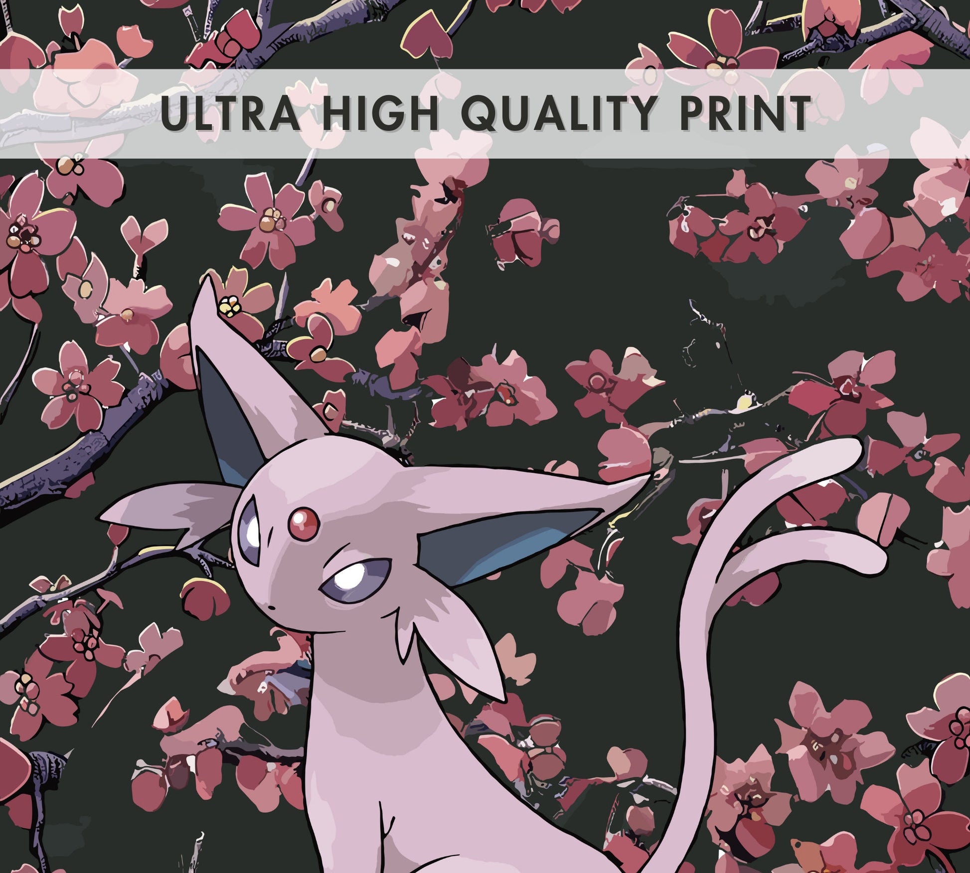 Espeon Poster: Japanese Tapestry Style Pokemon Anime Poster