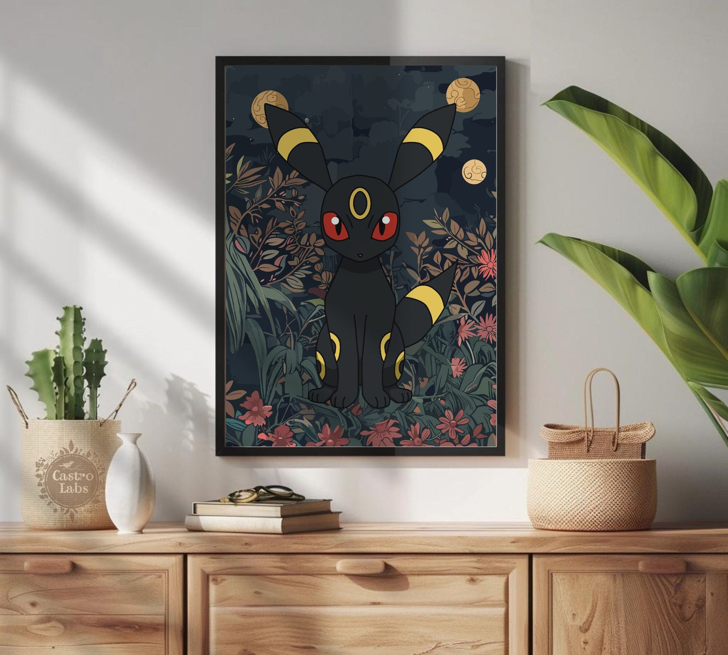 Umbreon Poster: Japanese Tapestry Style Pokemon Anime Poster