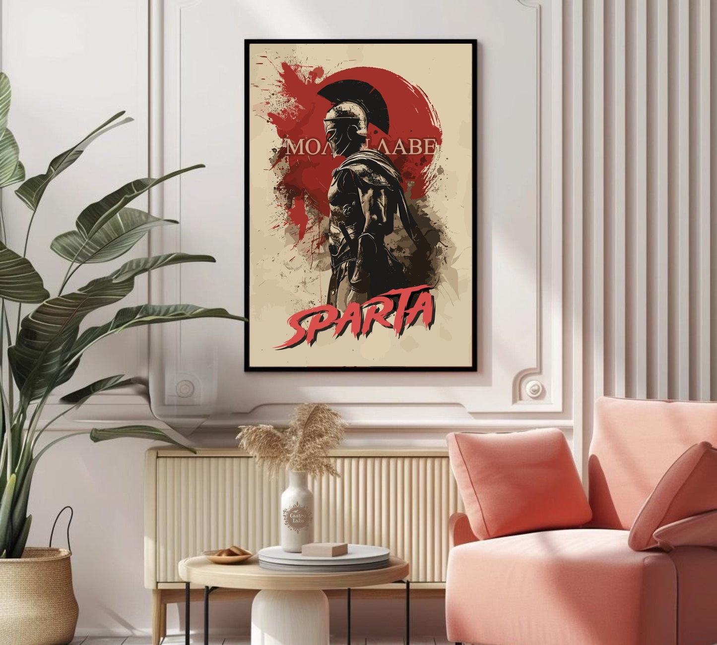 Spartan Warrior Printable Art, Molon Labe