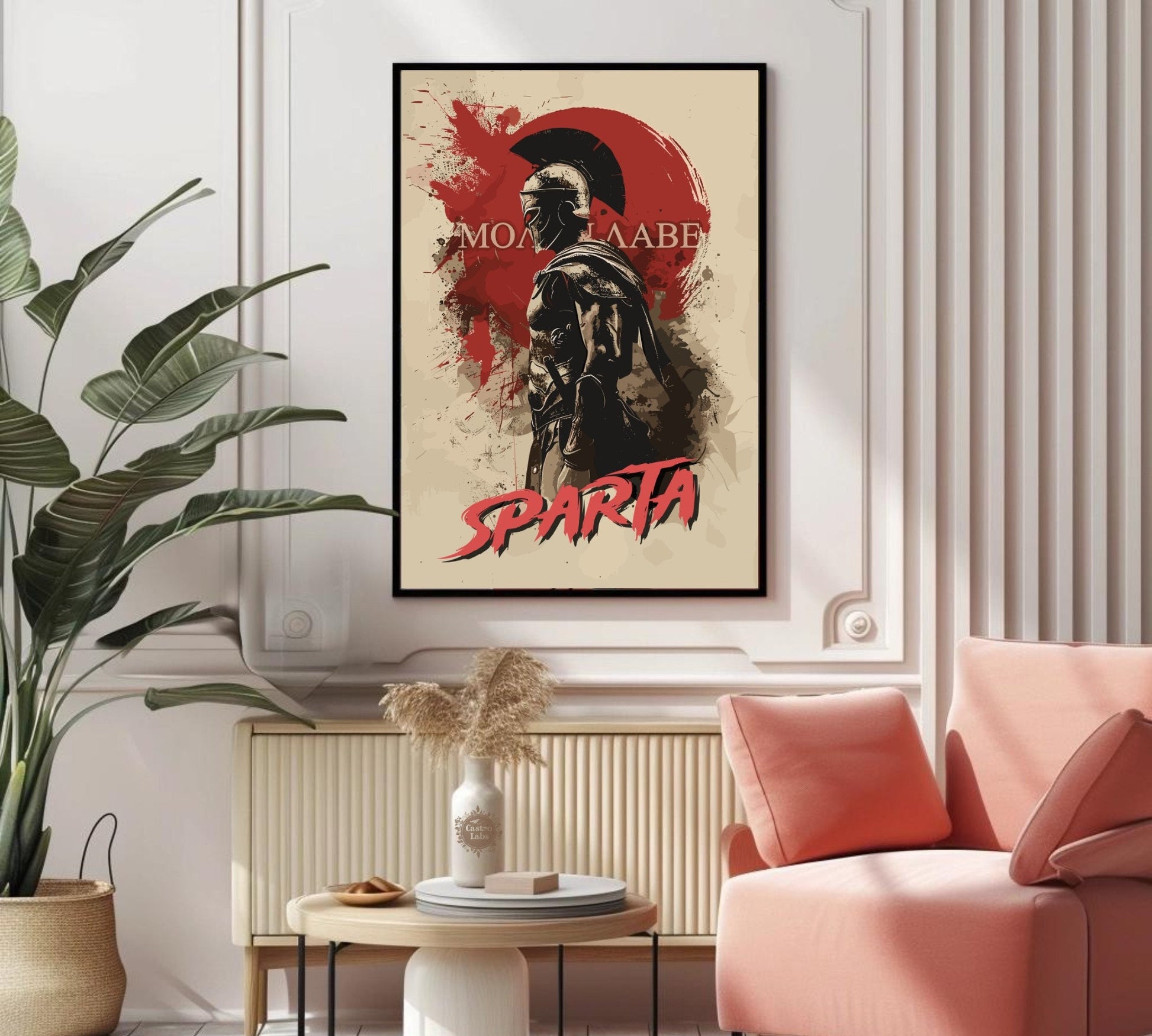 Spartan Warrior Printable Art, Molon Labe