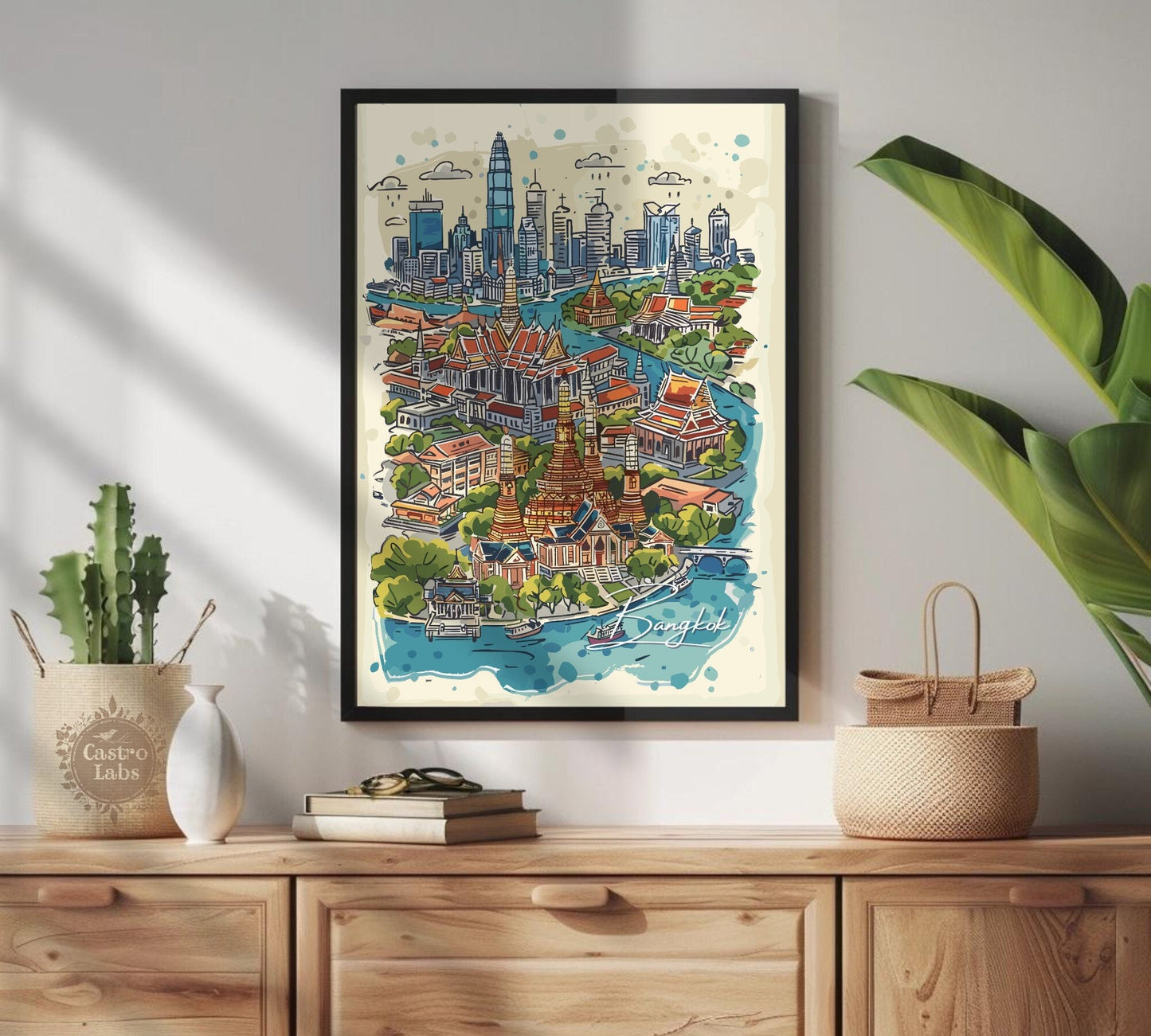 Bangkok Attractions Map Poster