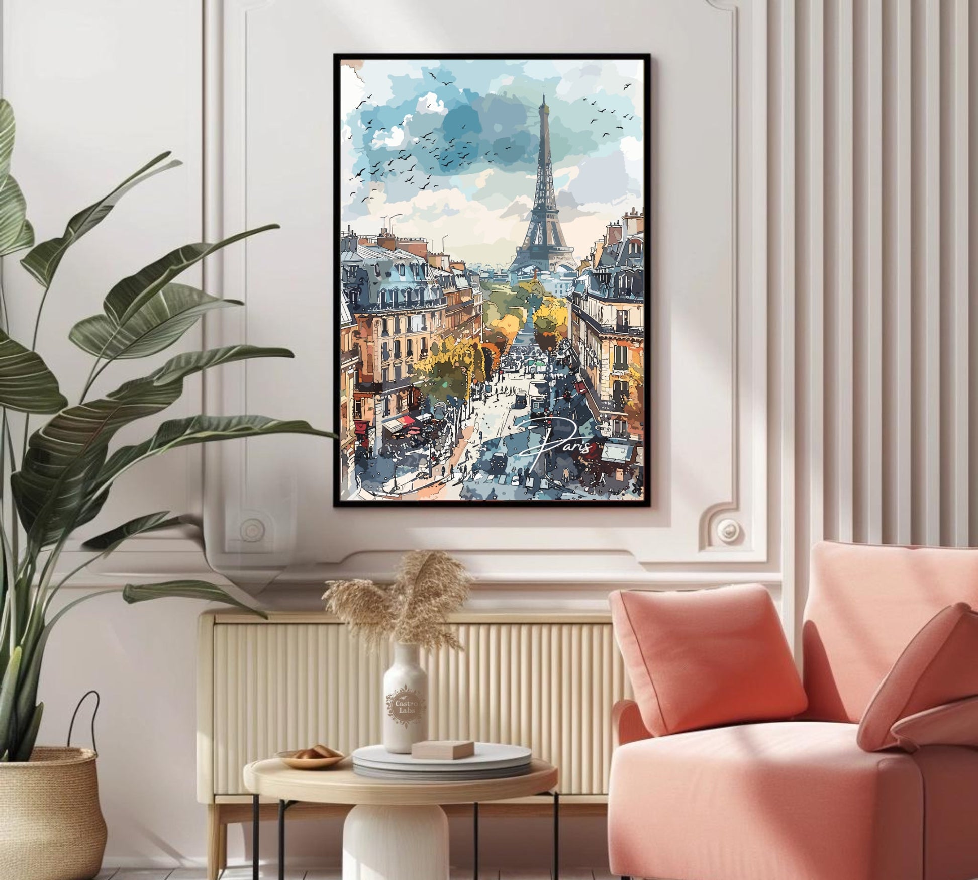 Paris Eiffel Tower Travel Poster: Iconic Cityscape Wall Art