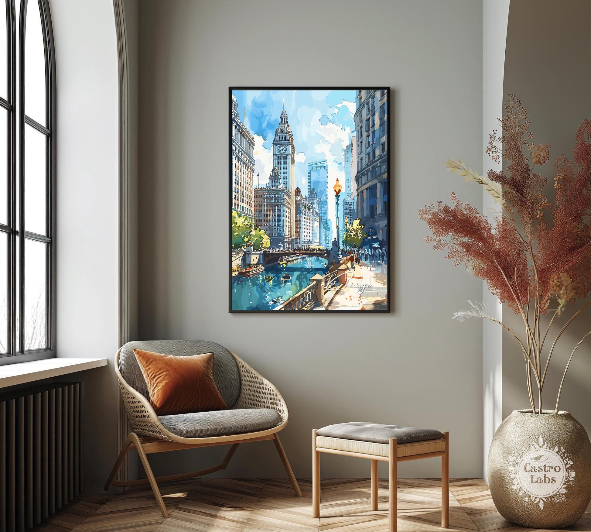 Chicago Skyline Travel Poster: Magnificent Cityscape Wall Art