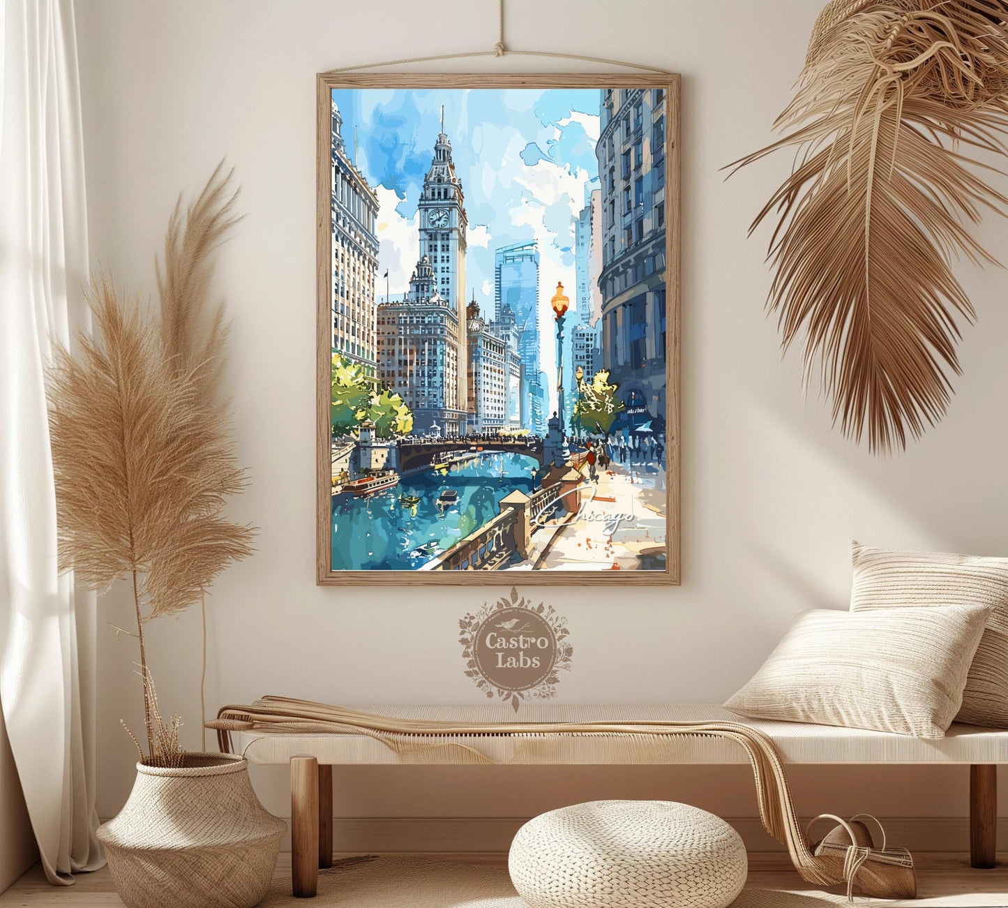 Chicago Skyline Travel Poster: Magnificent Cityscape Wall Art