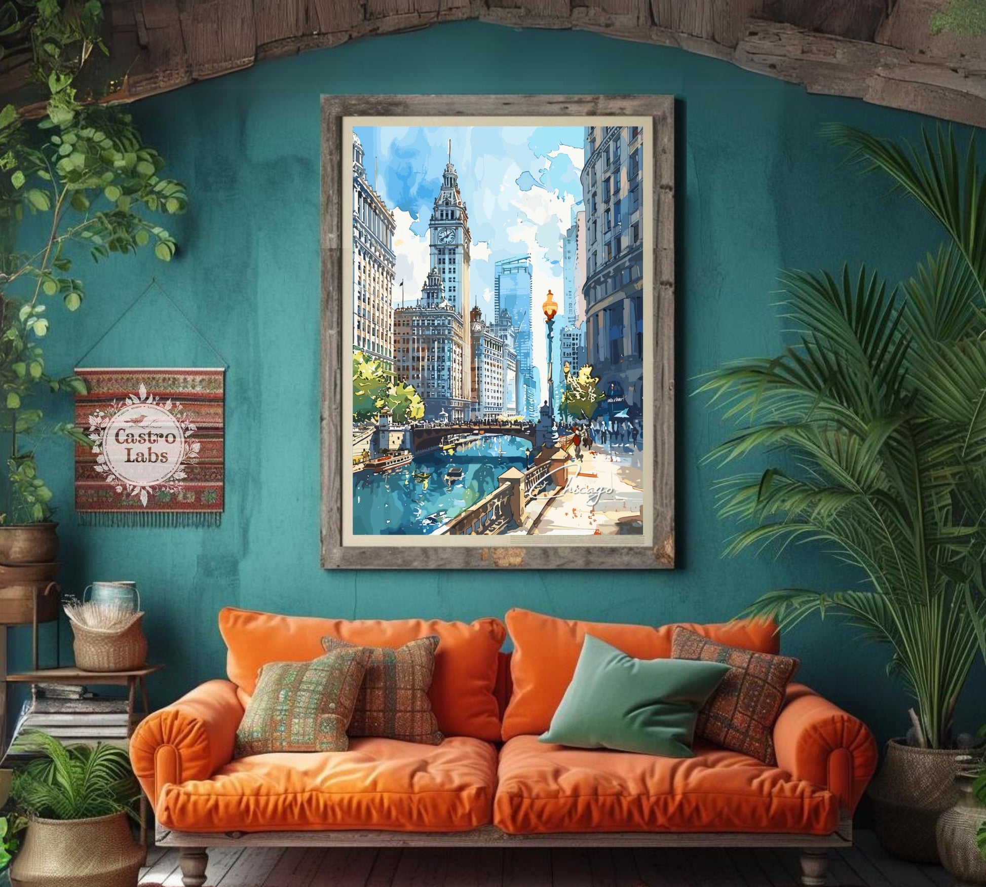 Chicago Skyline Travel Poster: Magnificent Cityscape Wall Art