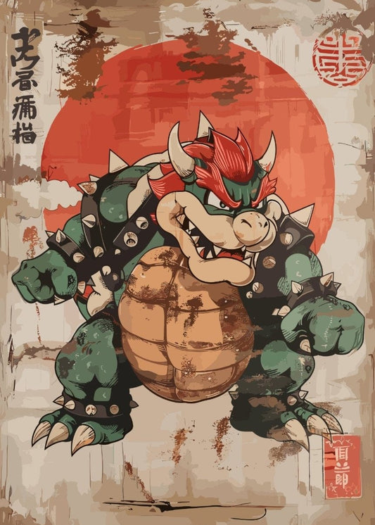 Bowser Poster, Super Mario Bowser Inspired Print