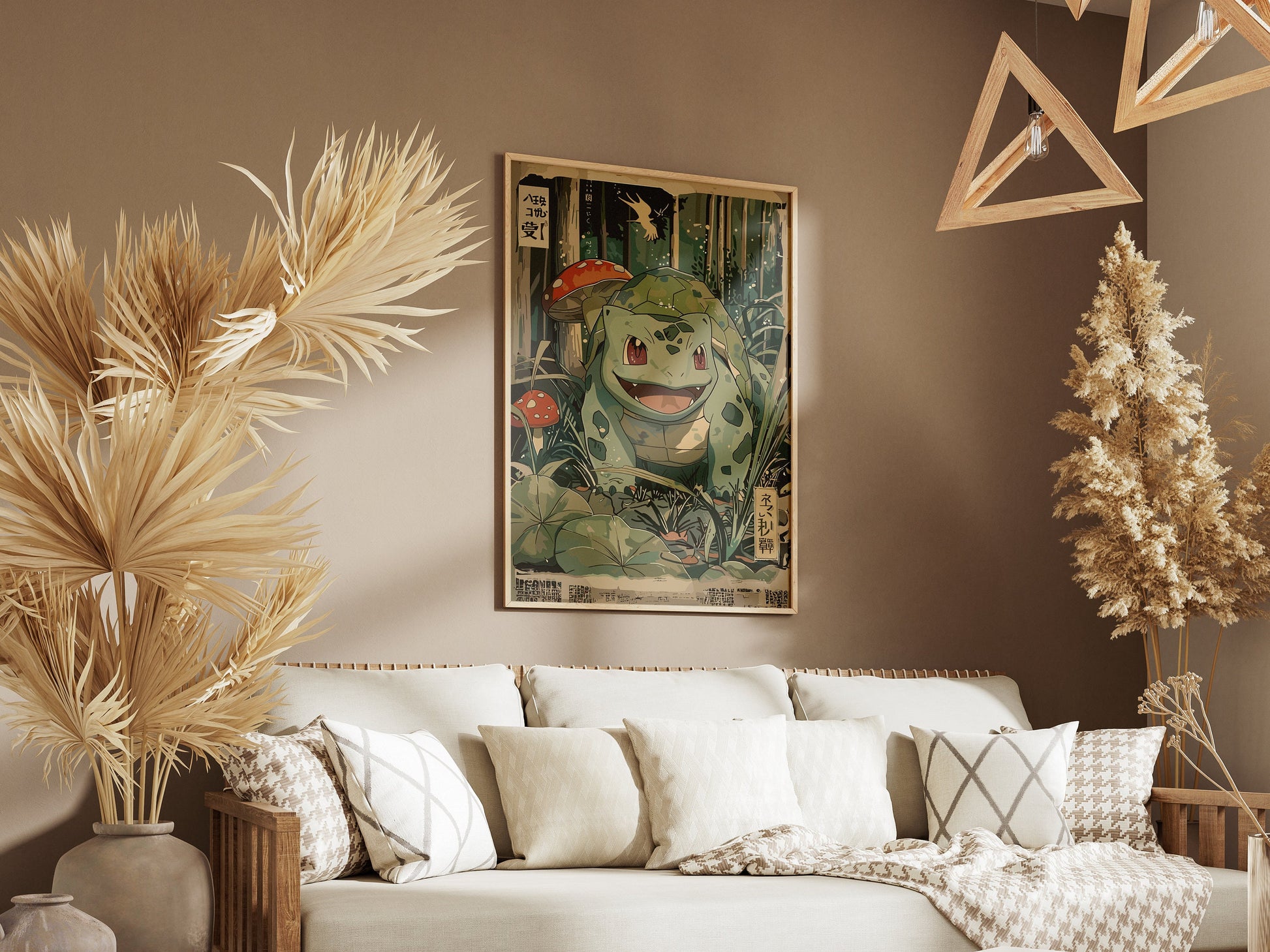 Bulbasaur: Japanese Tapestry Style Pokemon Anime Poster