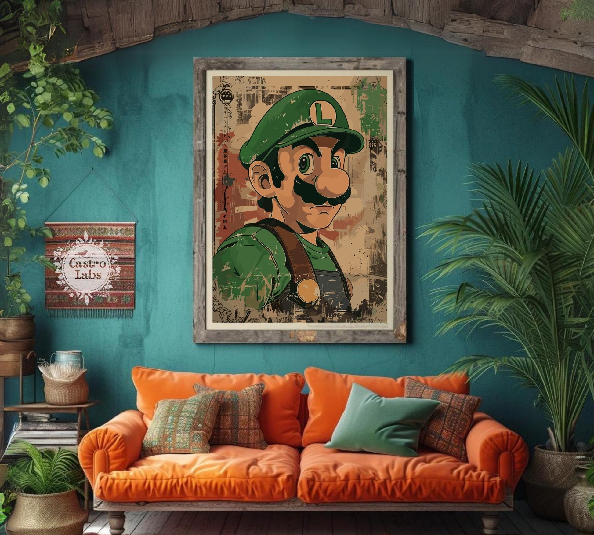 Luigi Poster: Japanese Art Style Poster