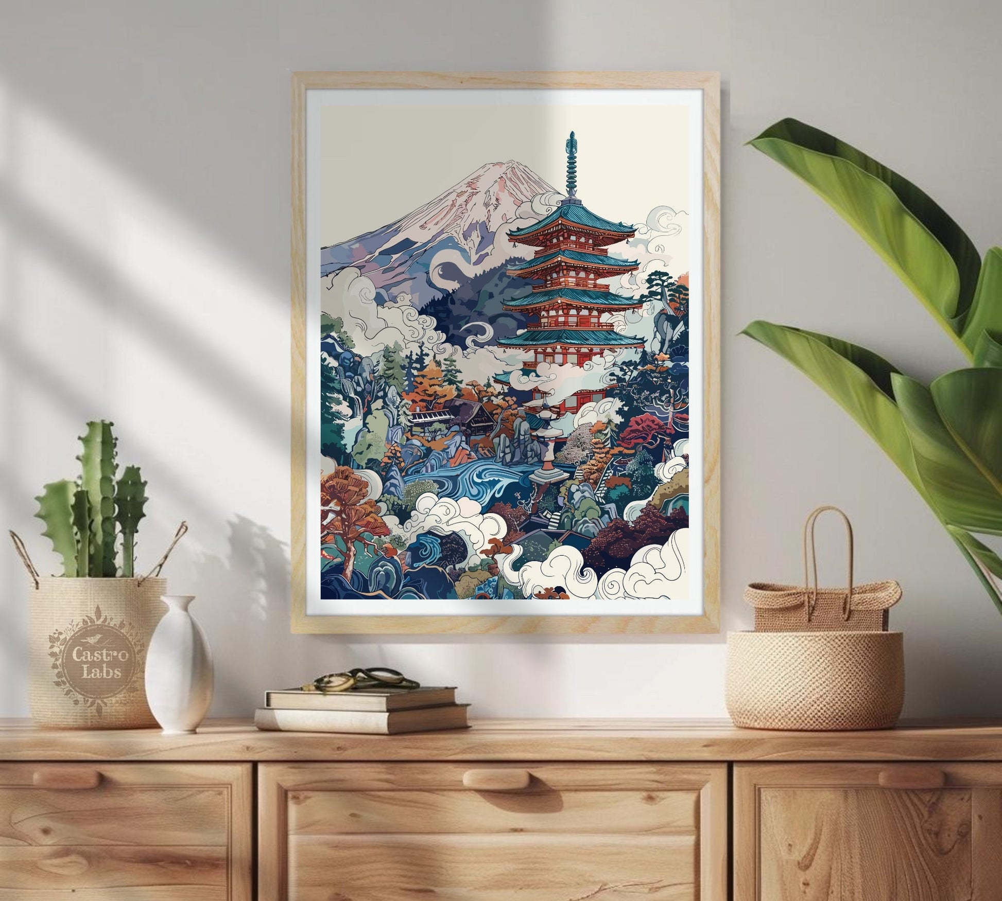 Japanese Pagoda Poster - Japanese Shrine Artwork