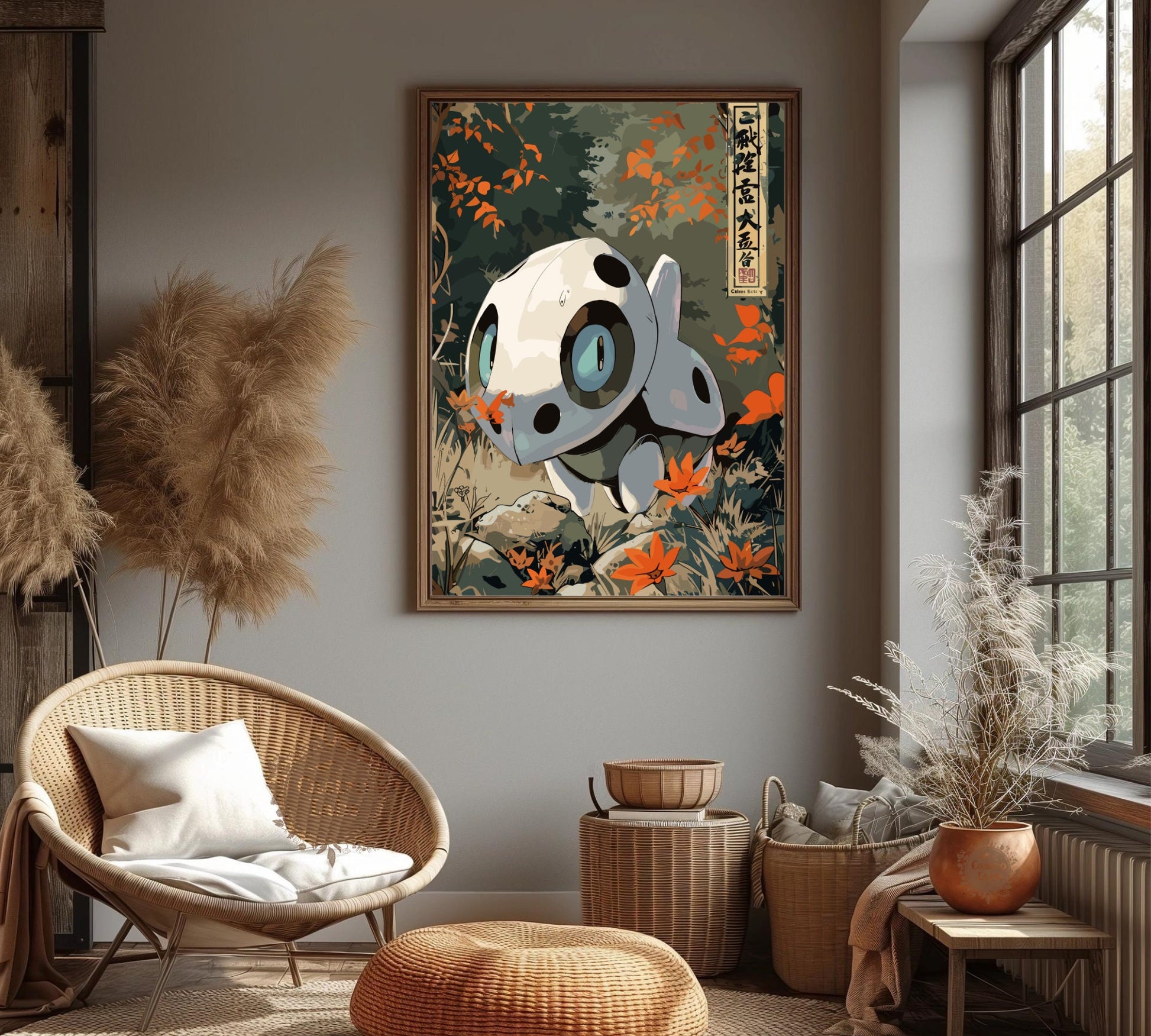 Aron Poster: Japanese Tapestry Style Pokemon Anime Art - Wall Decor for Bedroom and Japanese Home Decor