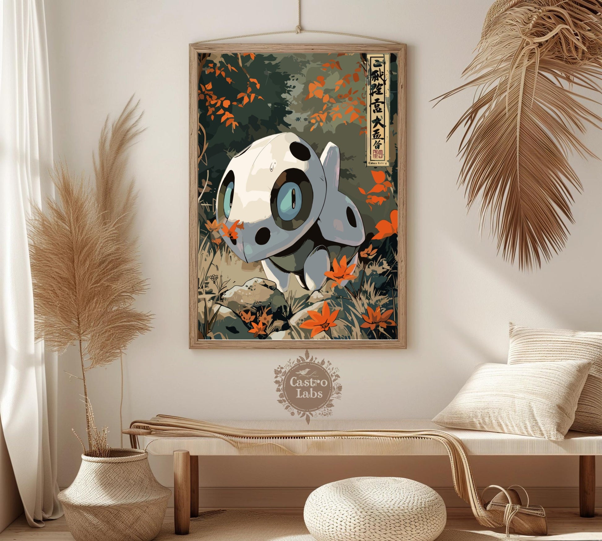 Aron Poster: Japanese Tapestry Style Pokemon Anime Art - Wall Decor for Bedroom and Japanese Home Decor