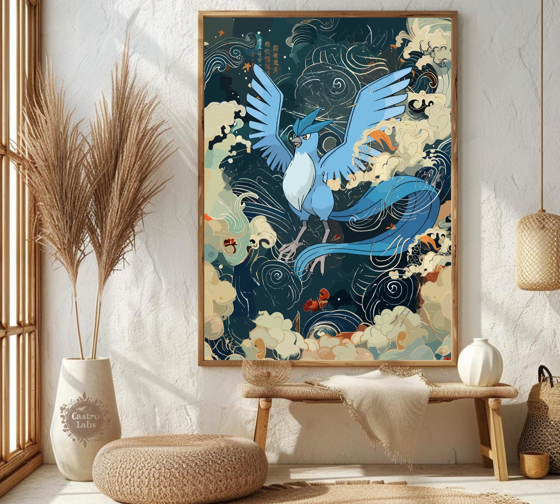 Articuno: Japanese Tapestry Style Pokemon Anime Poster