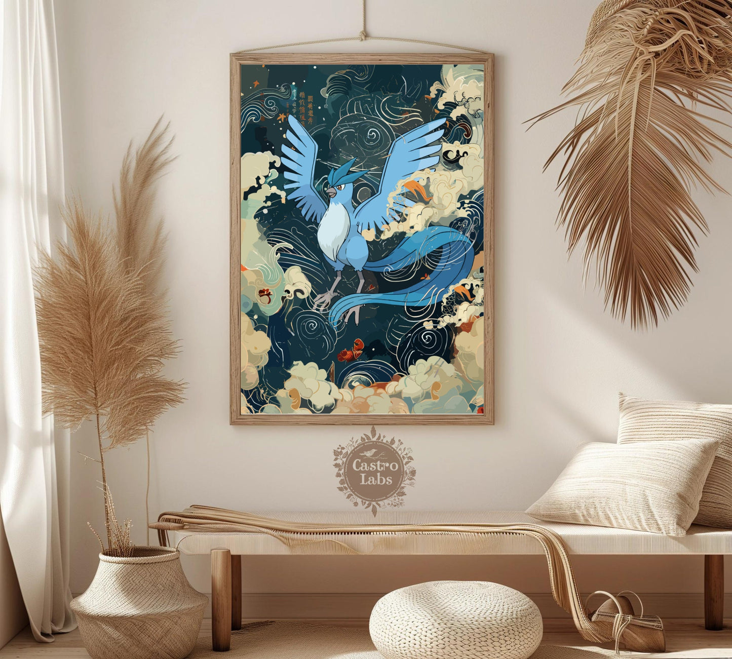 Articuno: Japanese Tapestry Style Pokemon Anime Poster