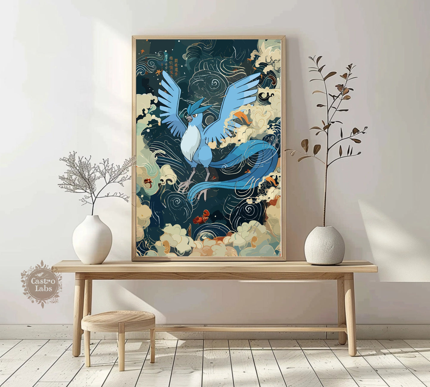 Articuno: Japanese Tapestry Style Pokemon Anime Poster