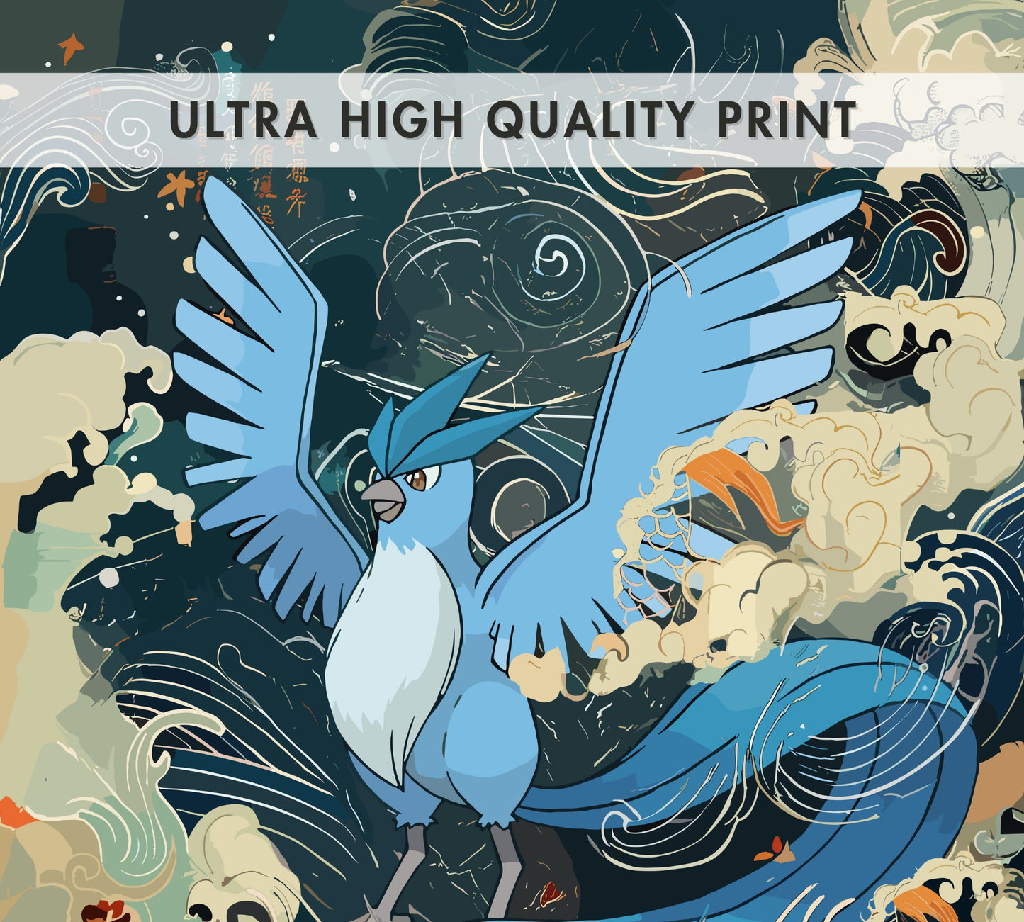 Articuno: Japanese Tapestry Style Pokemon Anime Poster