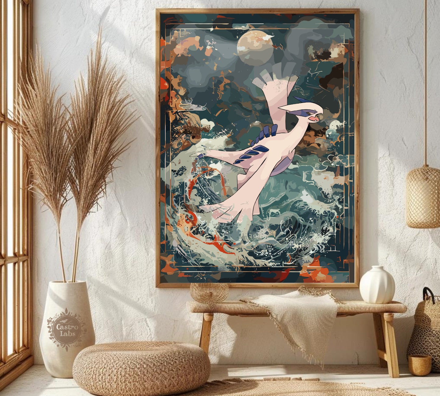 Lugia: Japanese Tapestry Style Pokemon Anime Poster