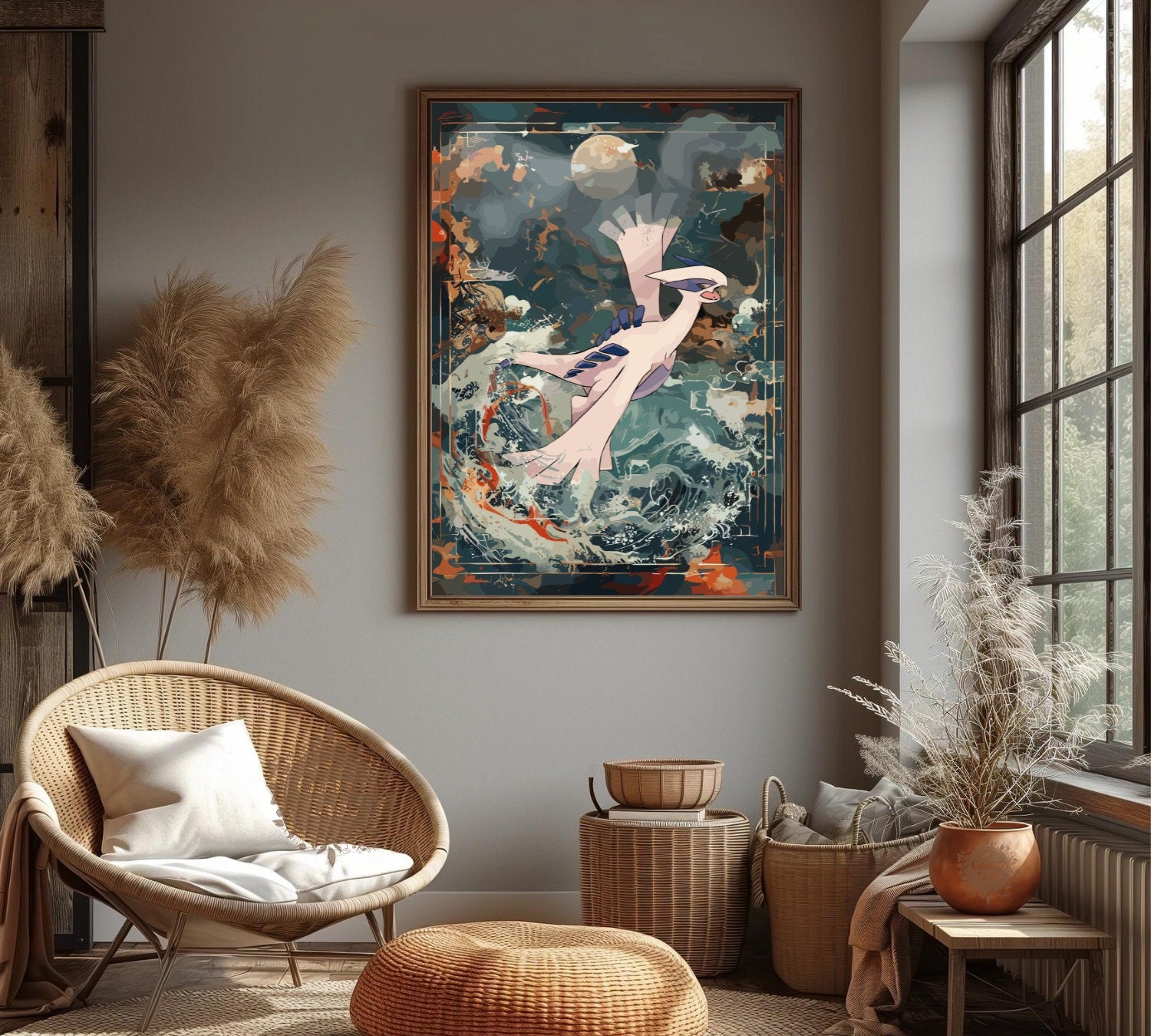 Lugia: Japanese Tapestry Style Pokemon Anime Poster