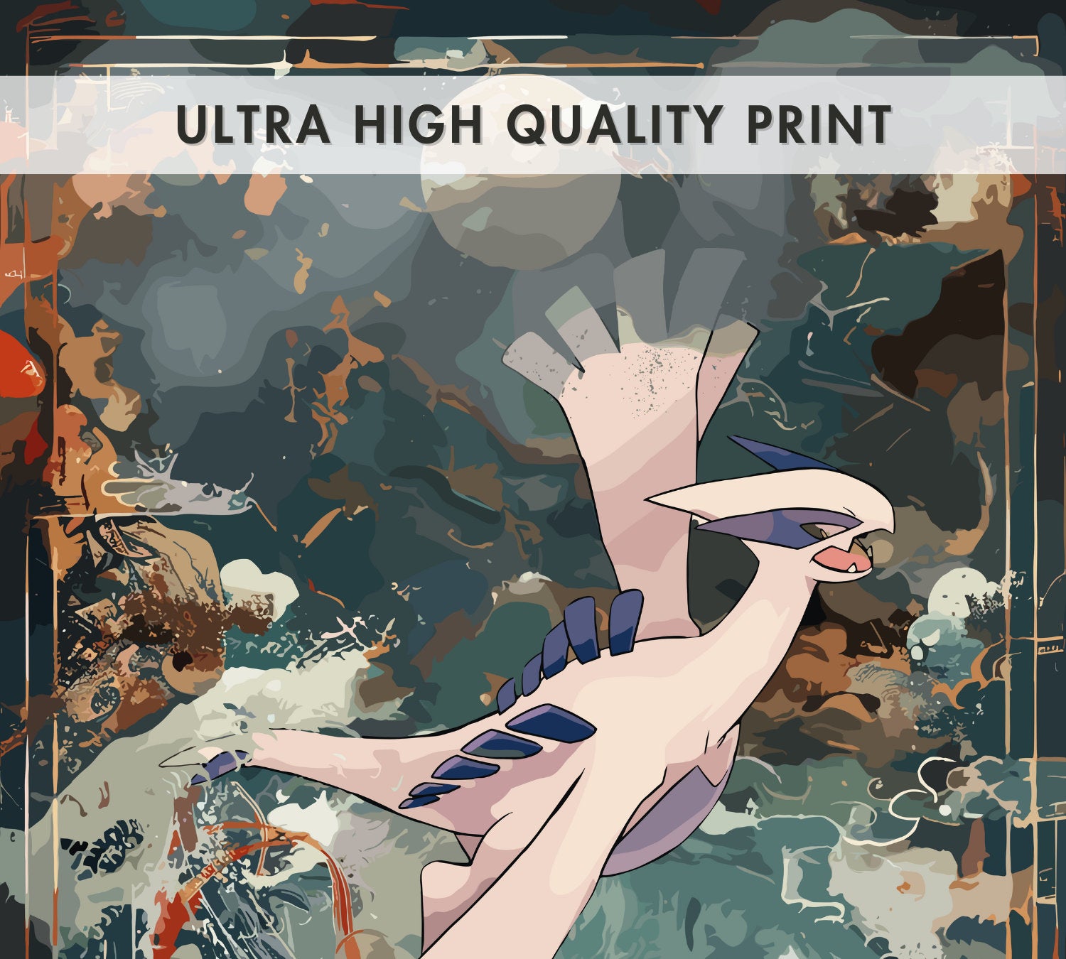 Lugia: Japanese Tapestry Style Pokemon Anime Poster