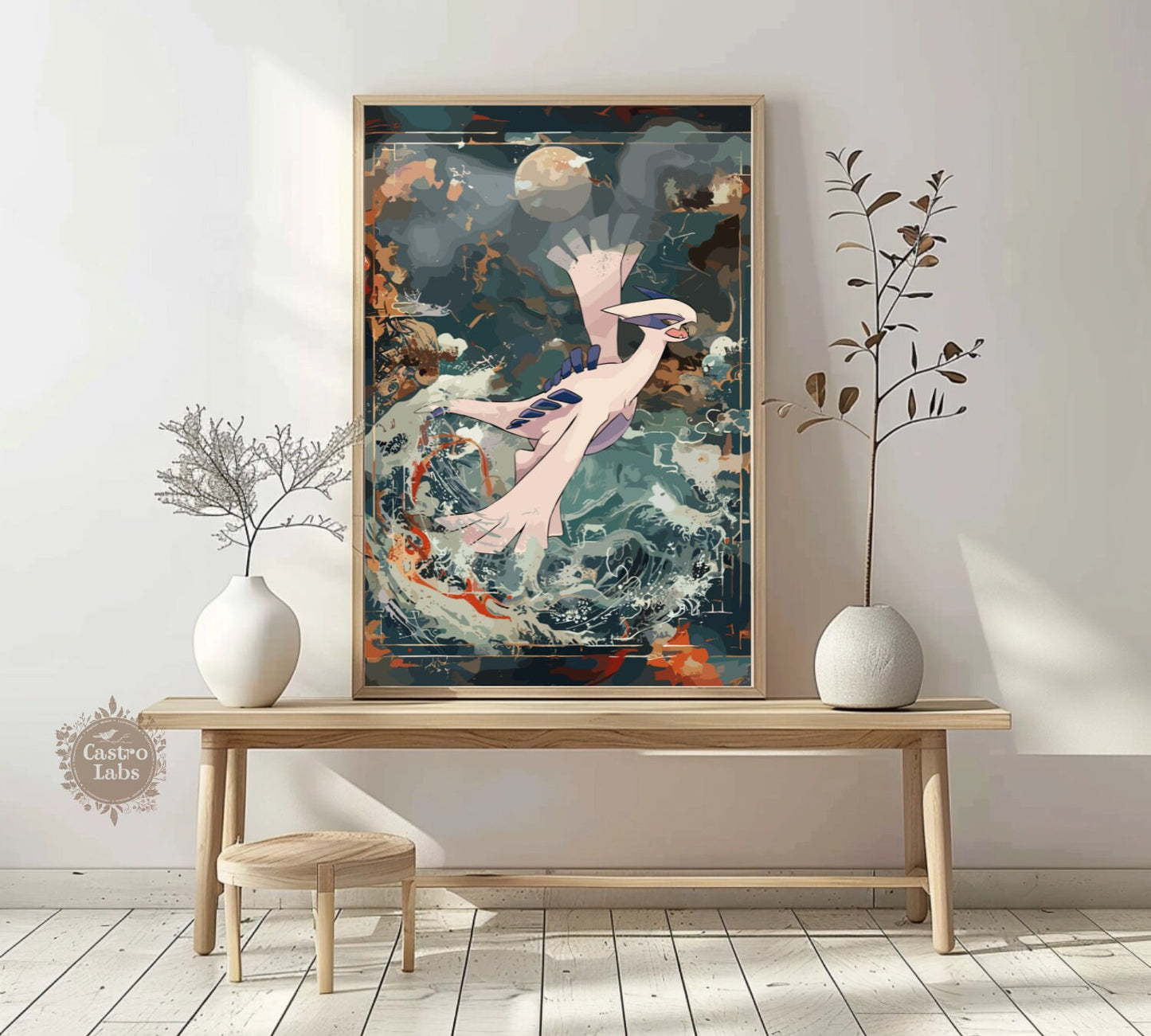 Lugia: Japanese Tapestry Style Pokemon Anime Poster