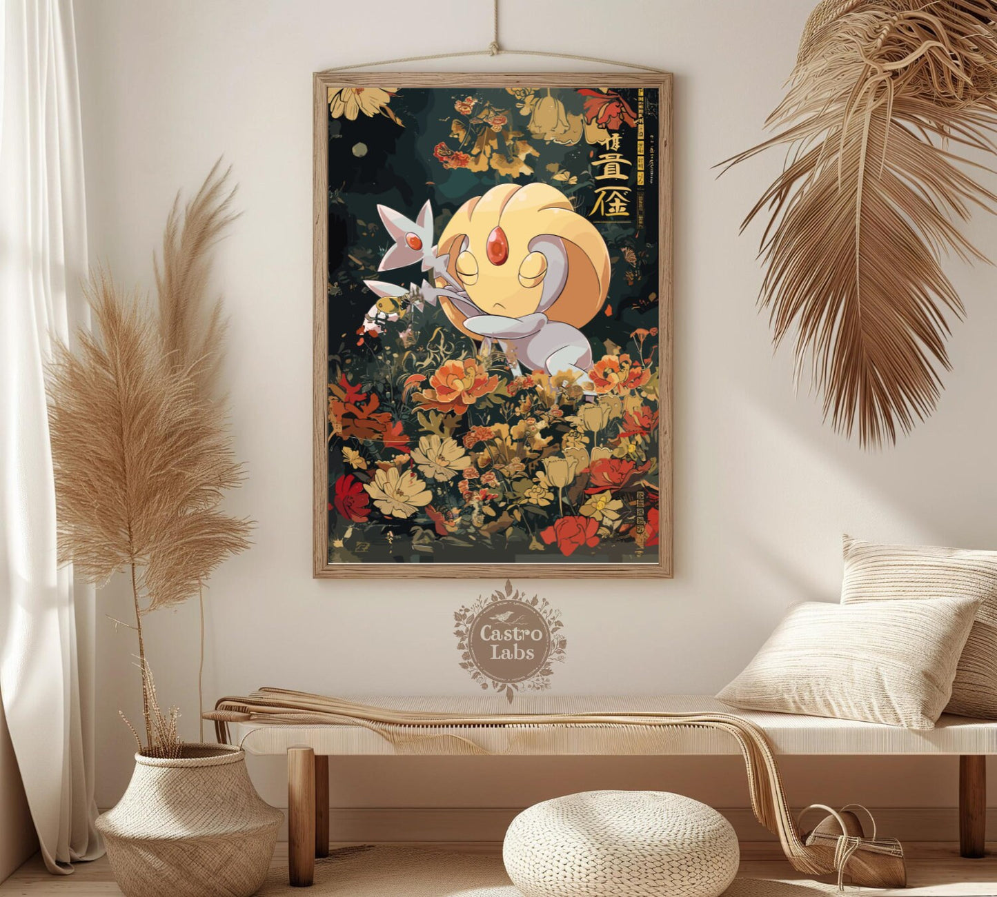 Uxie: Japanese Tapestry Style Pokemon Anime Poster