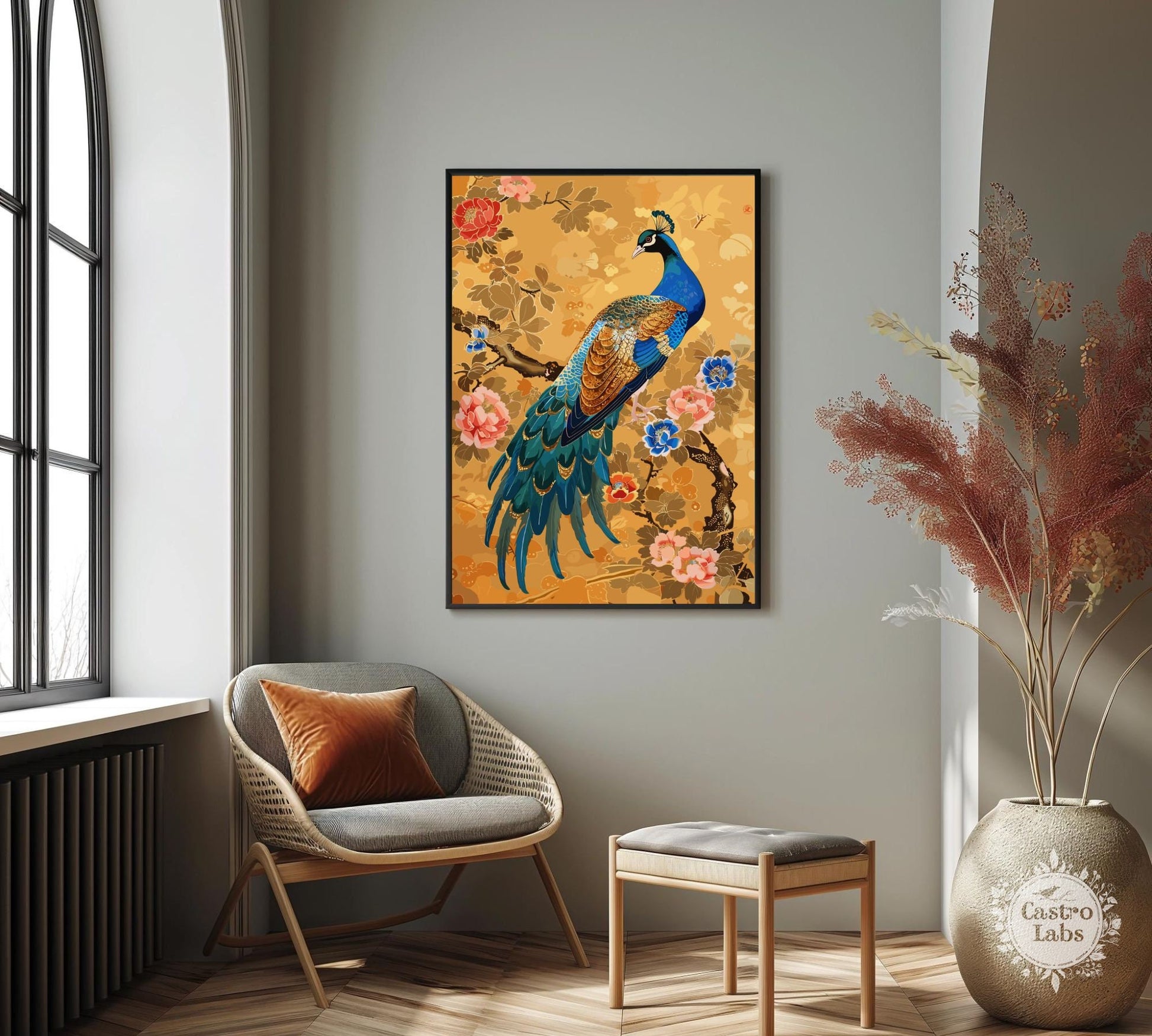 Peacock Poster - Japanese Peacock Art