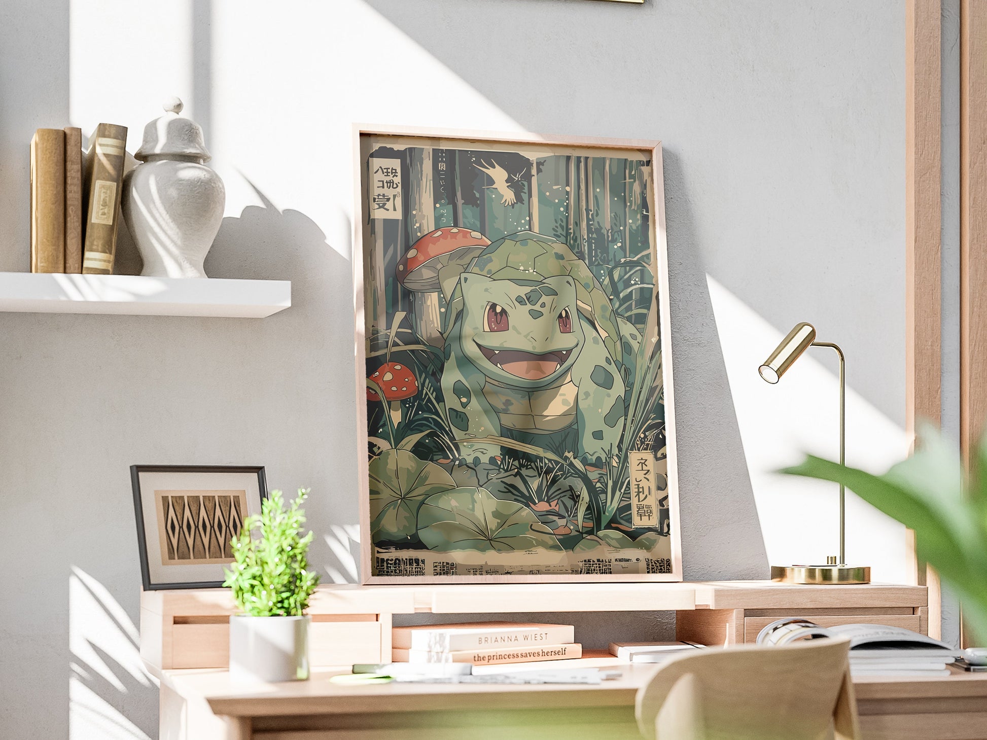 Bulbasaur: Japanese Tapestry Style Pokemon Anime Poster