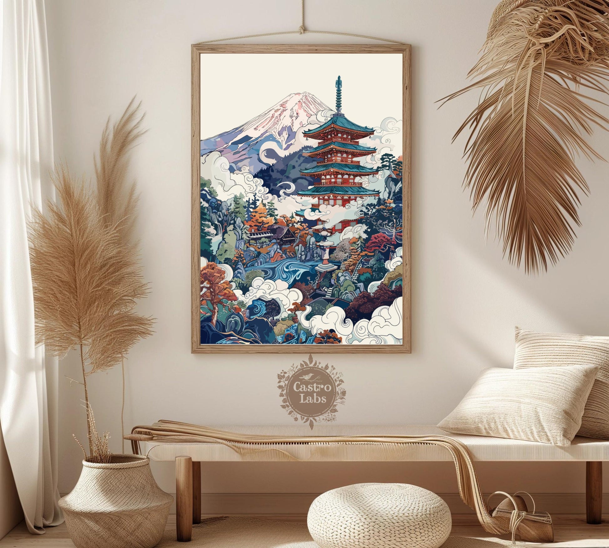 Japanese Pagoda Poster - Japanese Shrine Artwork