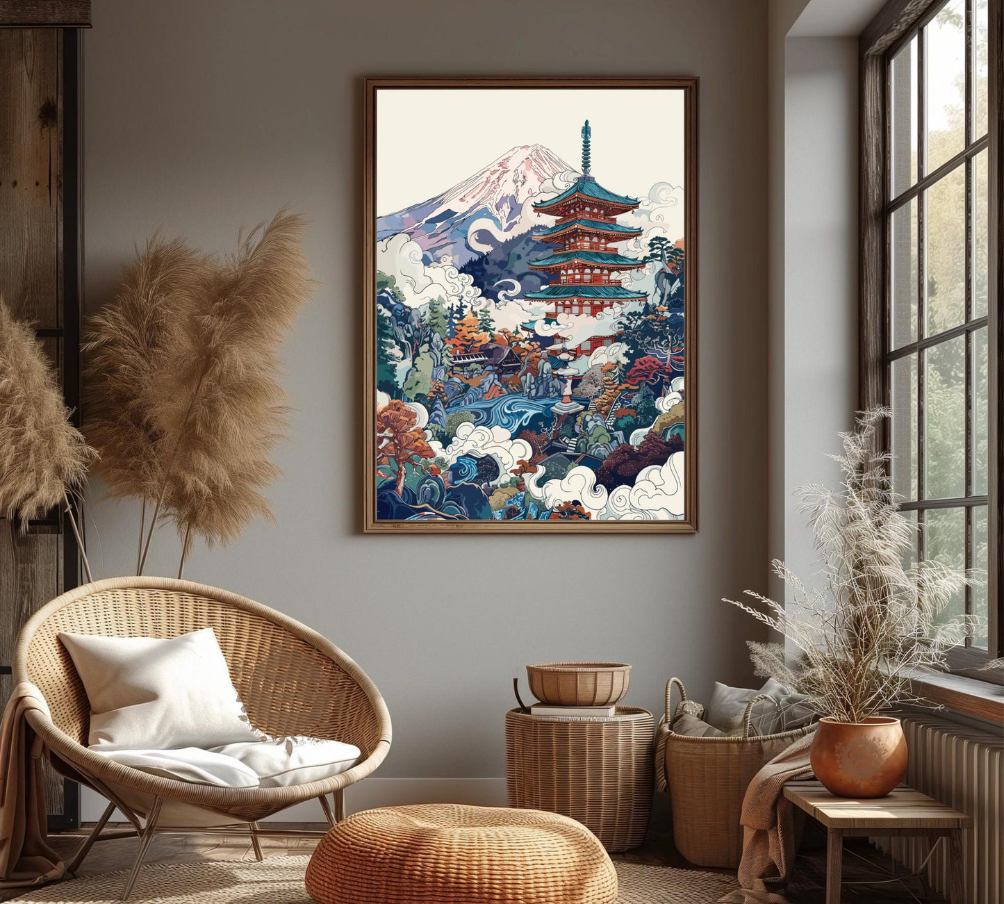 Japanese Pagoda Poster - Japanese Shrine Artwork