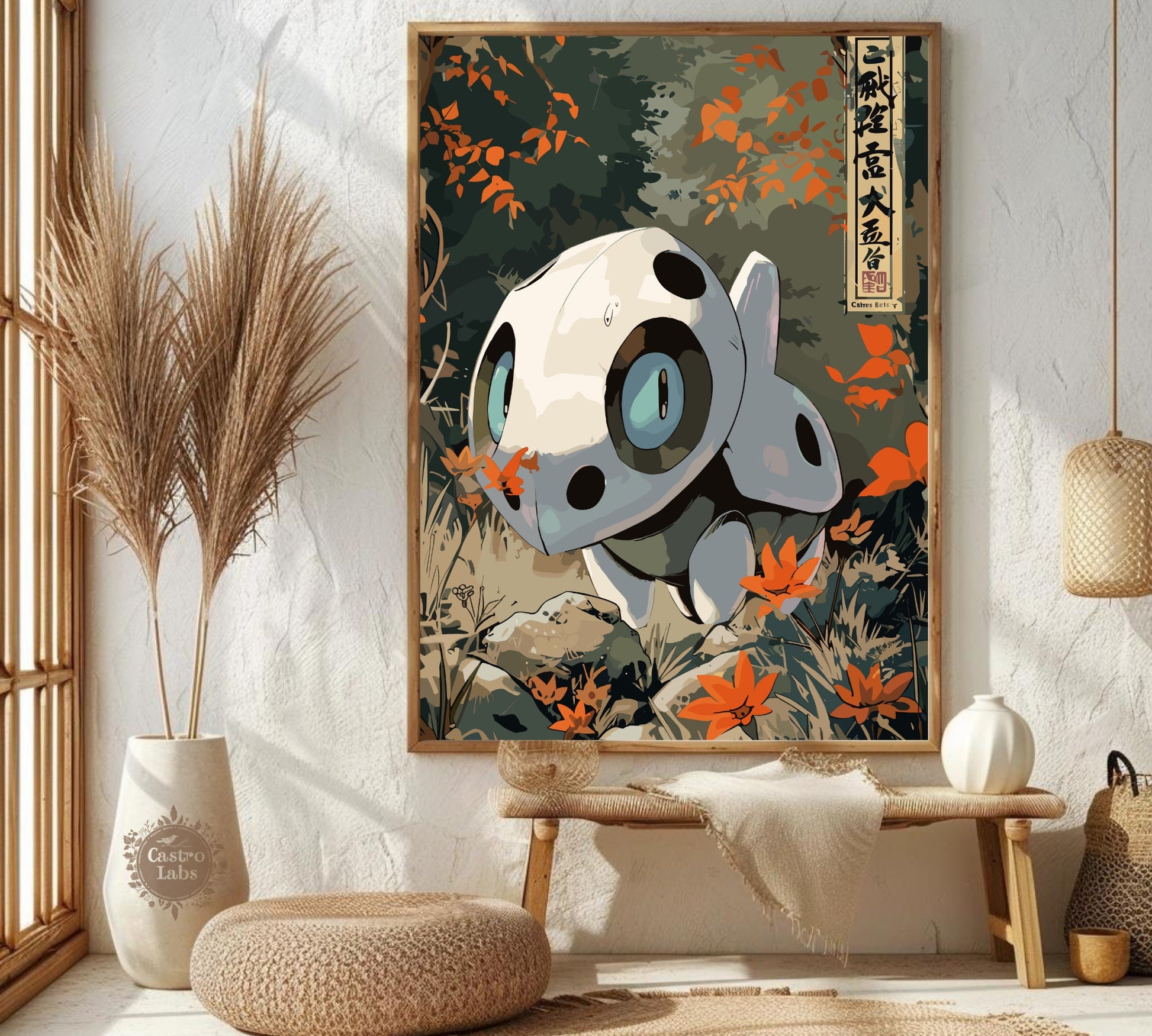 Aron Poster: Japanese Tapestry Style Pokemon Anime Art - Wall Decor for Bedroom and Japanese Home Decor