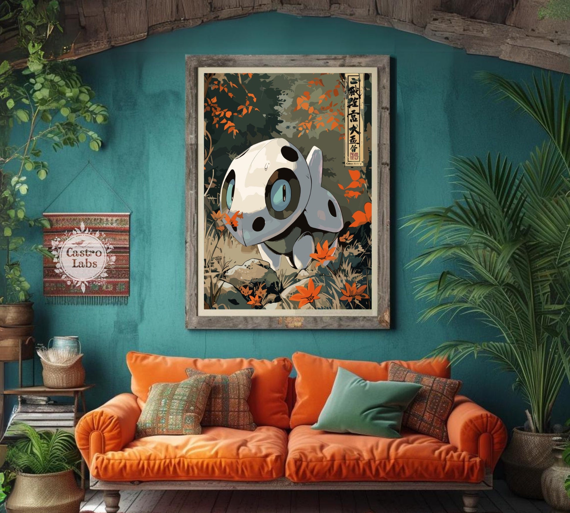 Aron Poster: Japanese Tapestry Style Pokemon Anime Art - Wall Decor for Bedroom and Japanese Home Decor