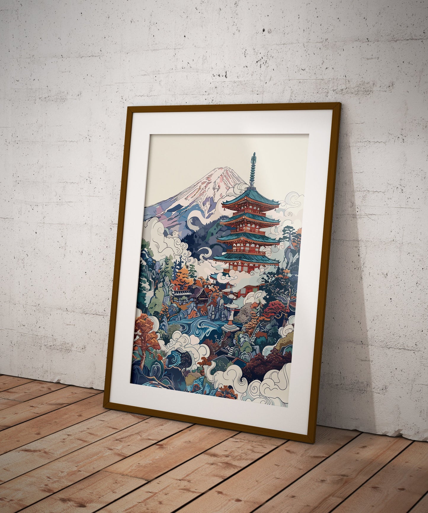 Japanese Pagoda Poster - Japanese Shrine Artwork