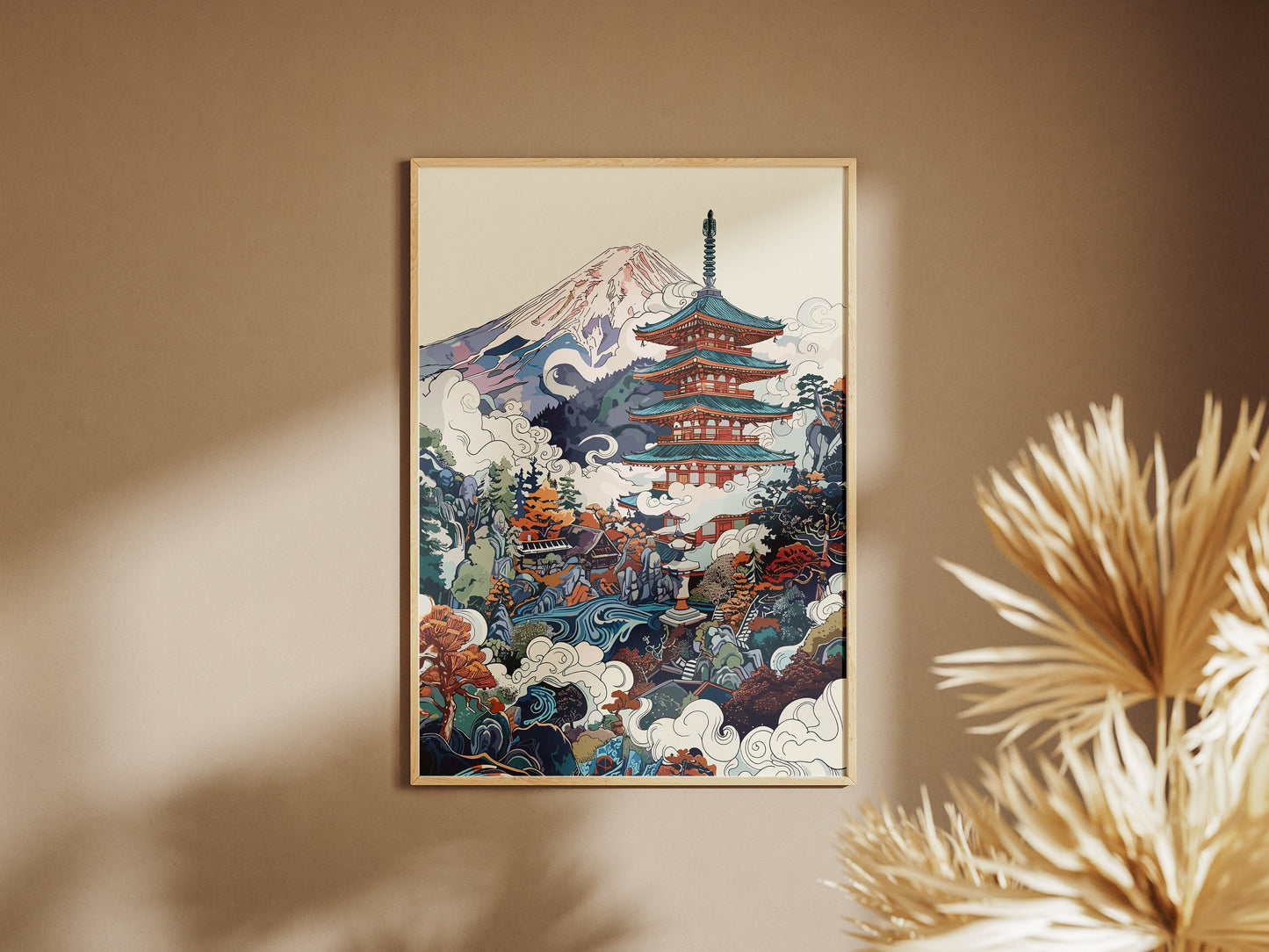 Japanese Pagoda Poster - Japanese Shrine Artwork