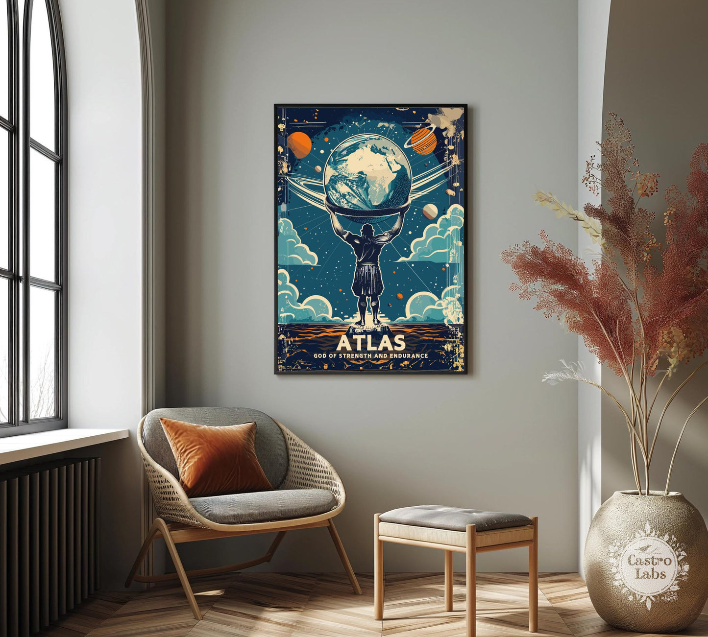 Titan Atlas, Greek God Atlas, Atlas God Poster