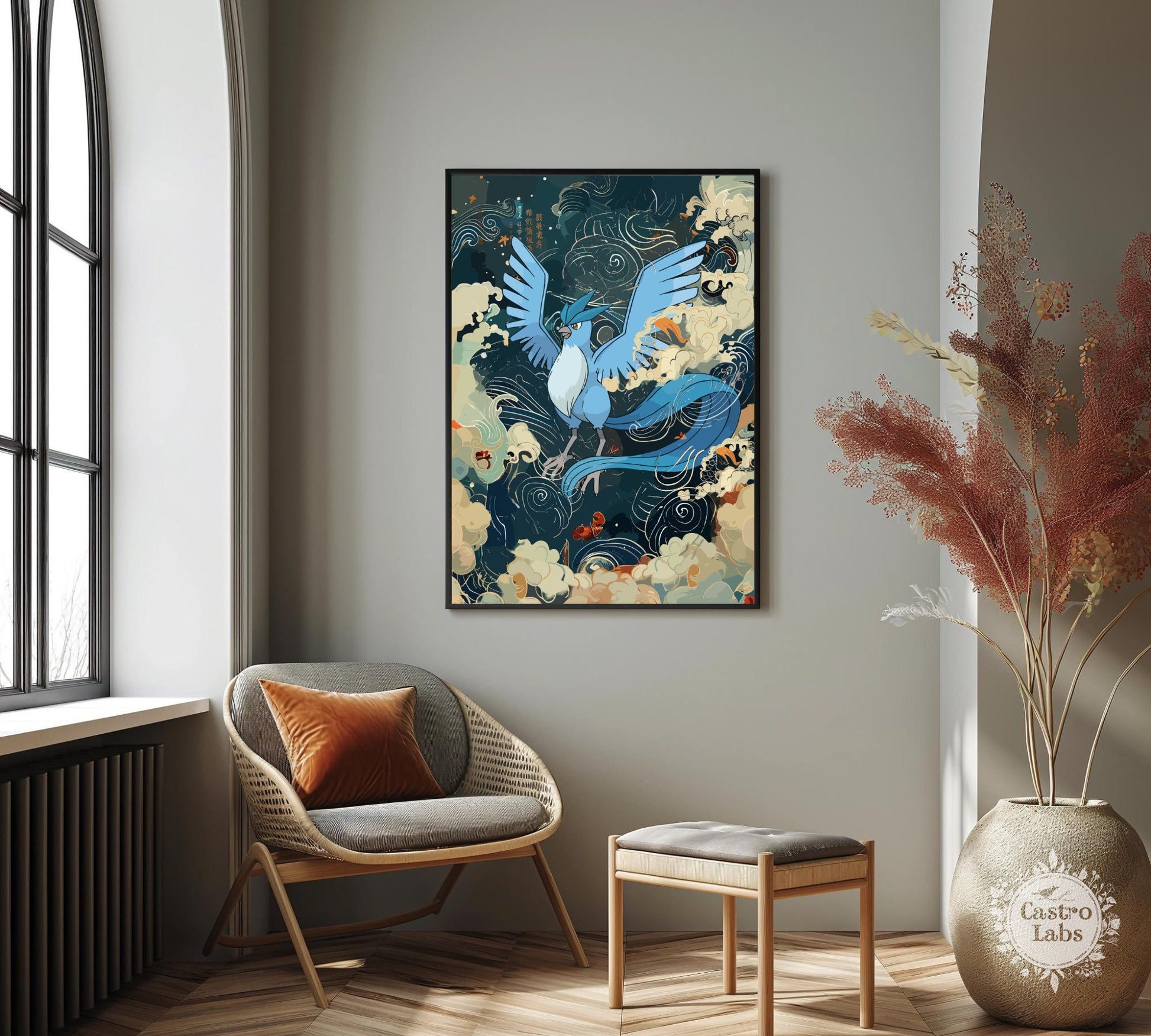 Articuno: Japanese Tapestry Style Pokemon Anime Poster