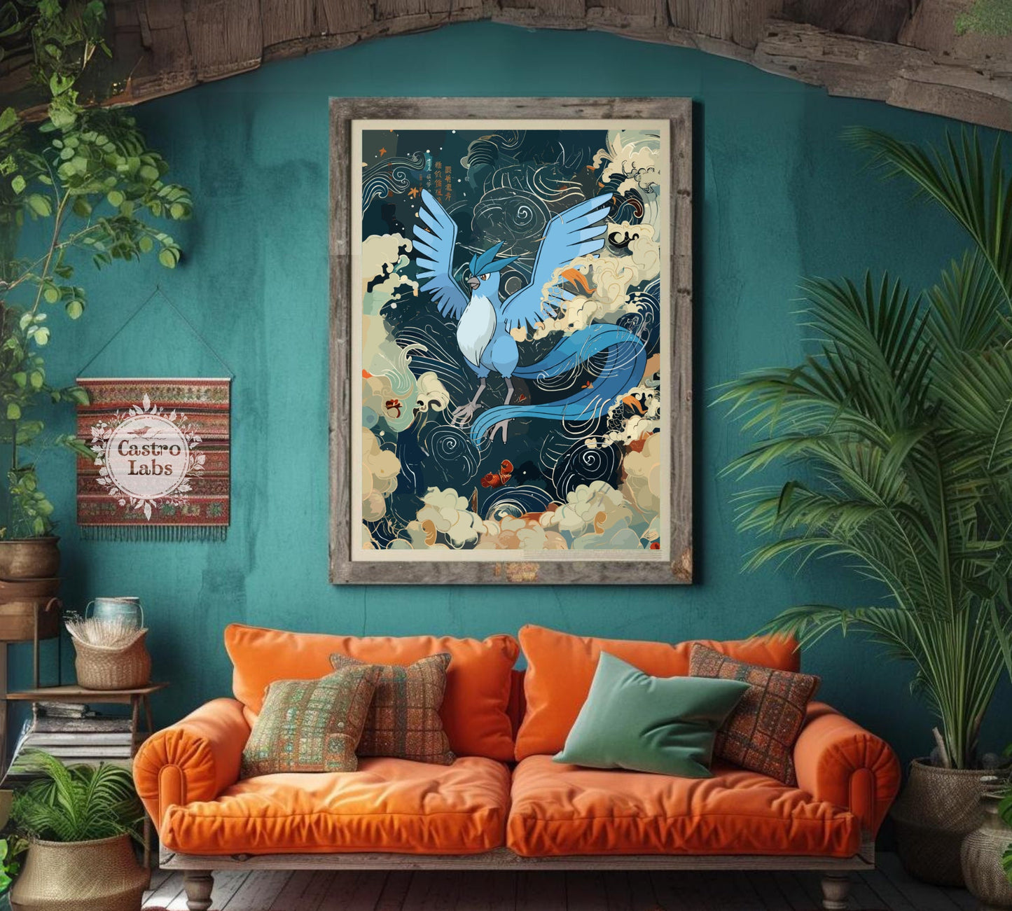 Articuno: Japanese Tapestry Style Pokemon Anime Poster