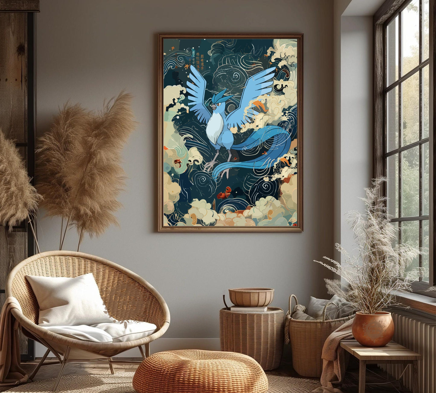 Articuno: Japanese Tapestry Style Pokemon Anime Poster