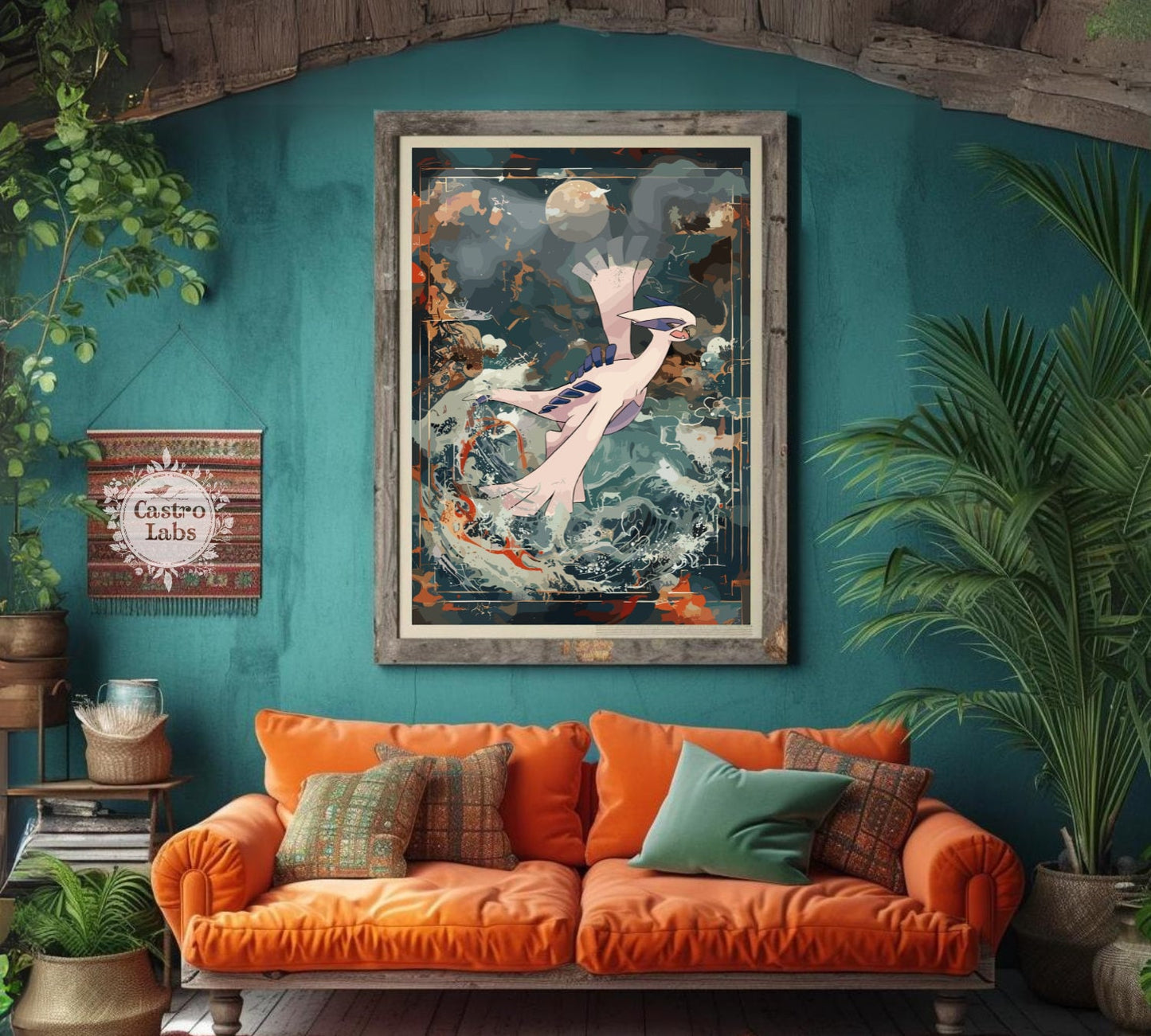 Lugia: Japanese Tapestry Style Pokemon Anime Poster