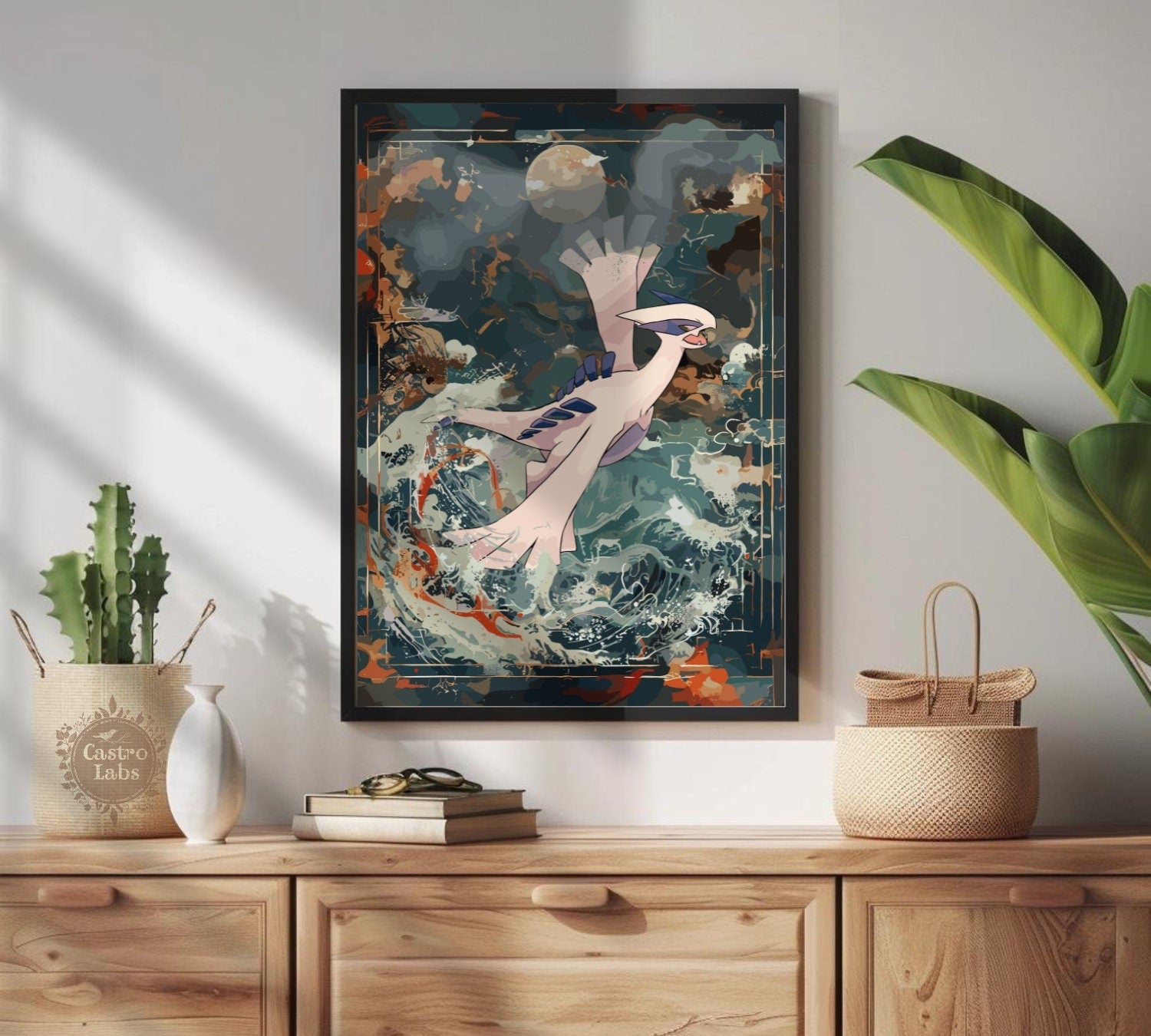 Lugia: Japanese Tapestry Style Pokemon Anime Poster