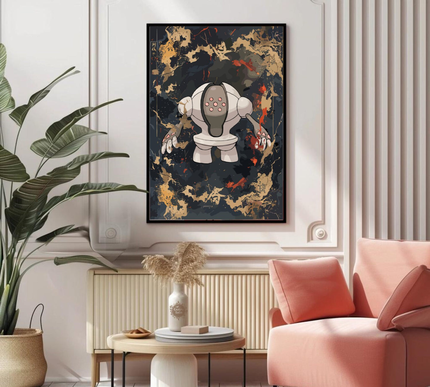 Registeel: Japanese Tapestry Style Pokemon Anime Poster