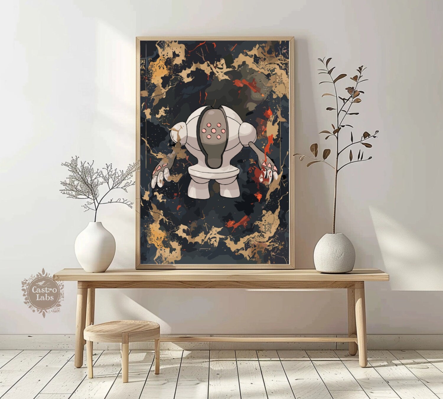 Registeel: Japanese Tapestry Style Pokemon Anime Poster