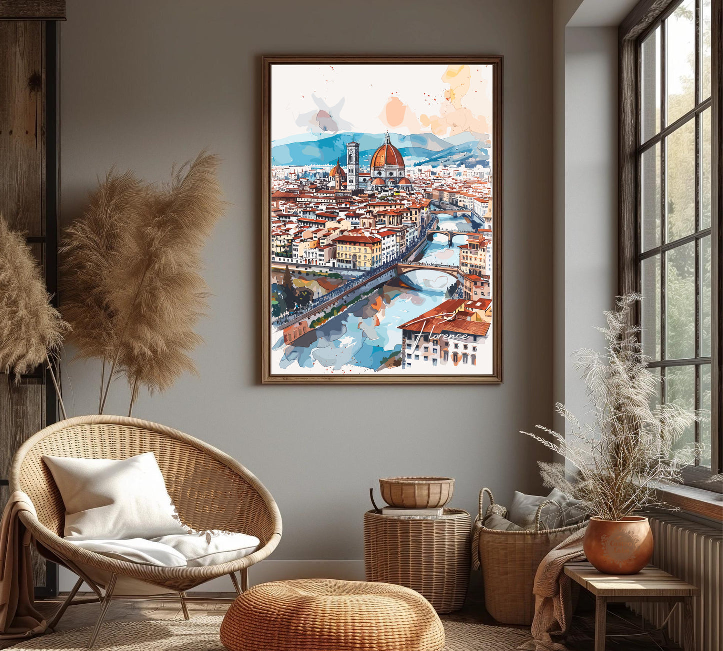 Florence Poster, Florence Italy Print, Florence Painting, Florence Artwork, Home Décor