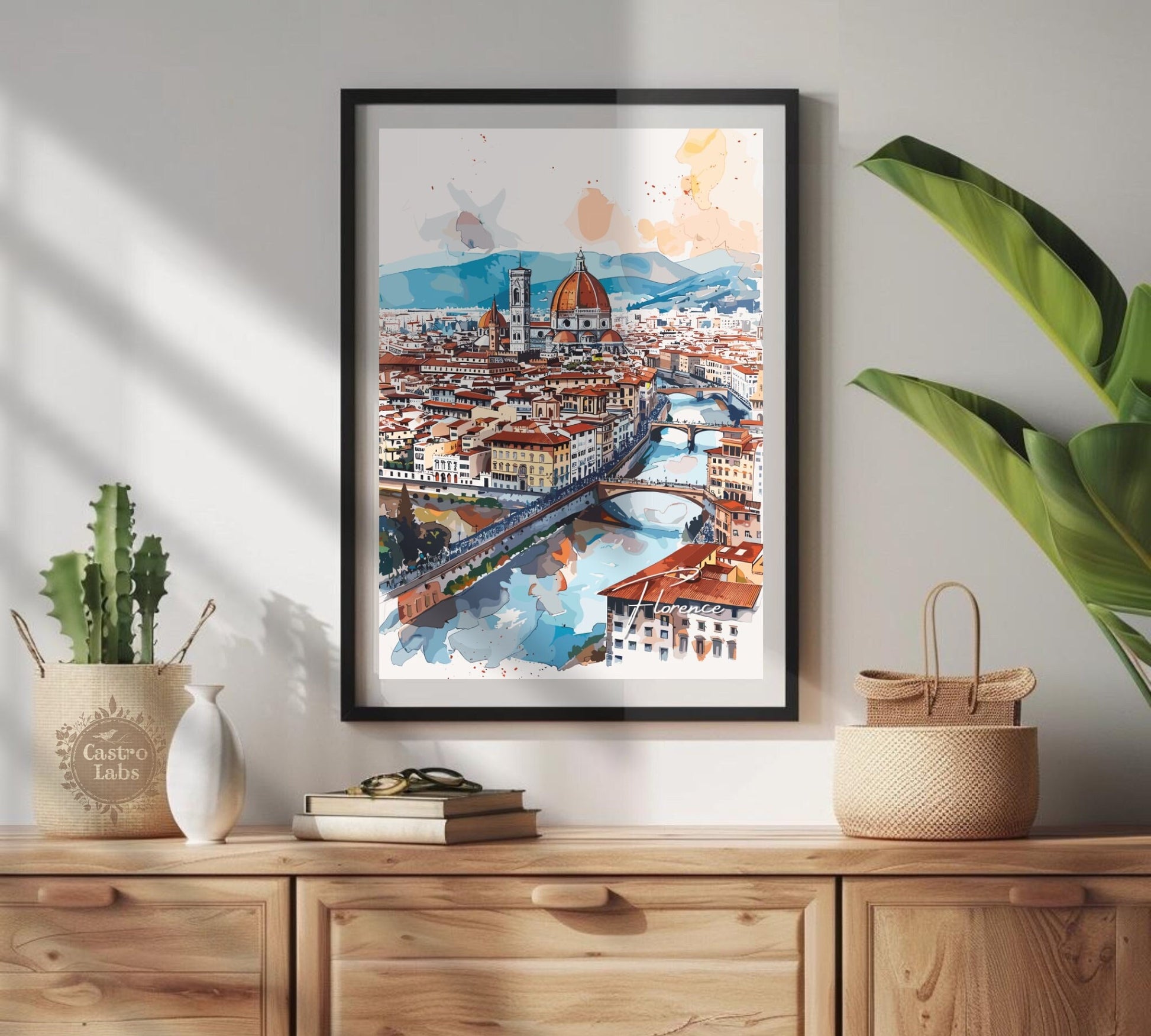 Florence Poster, Florence Italy Print, Florence Painting, Florence Artwork, Home Décor