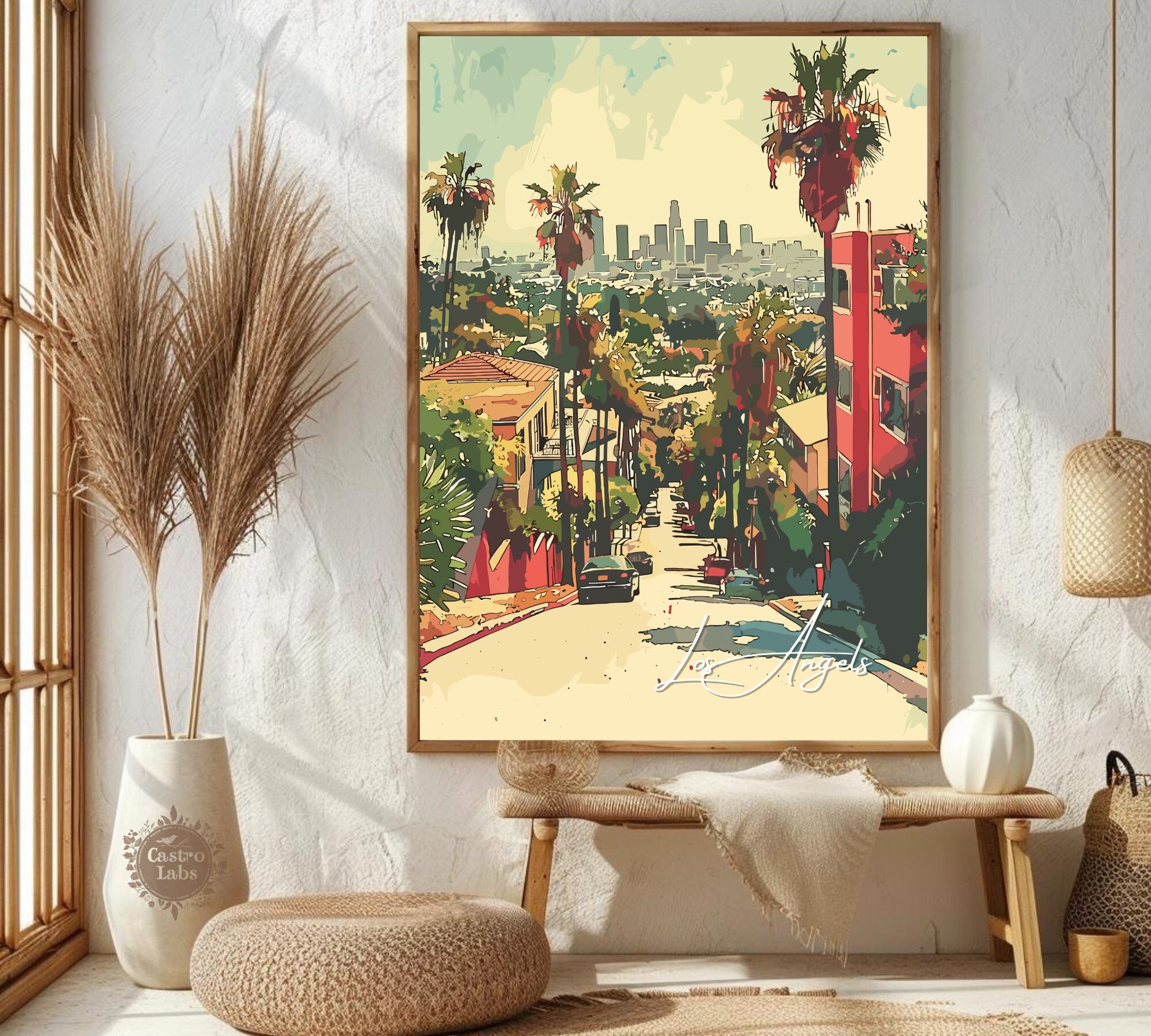 Los Angeles Poster, Los Angeles Print, Los Angeles Painting, Los Angeles Artwork, Home Décor